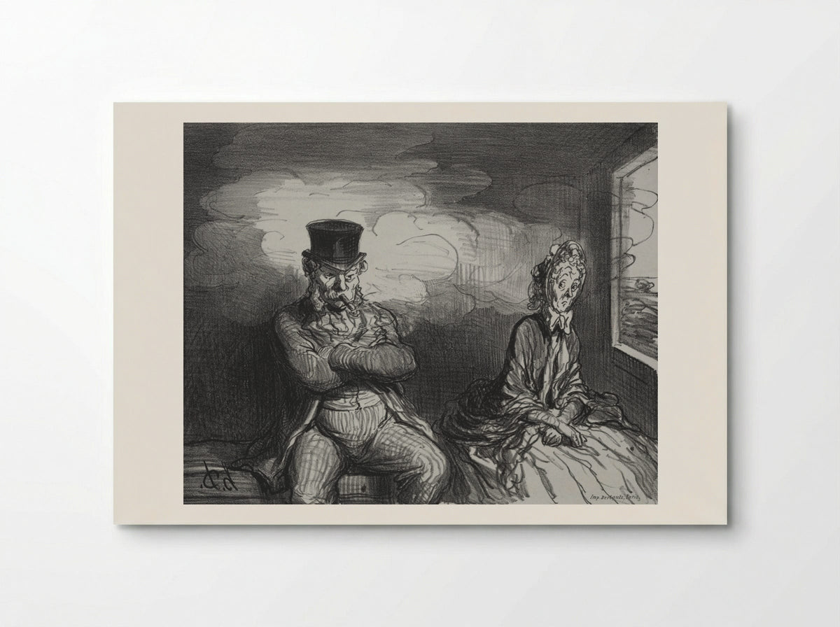On the Train: A Pleasant Companion - Honoré Daumier - Poster