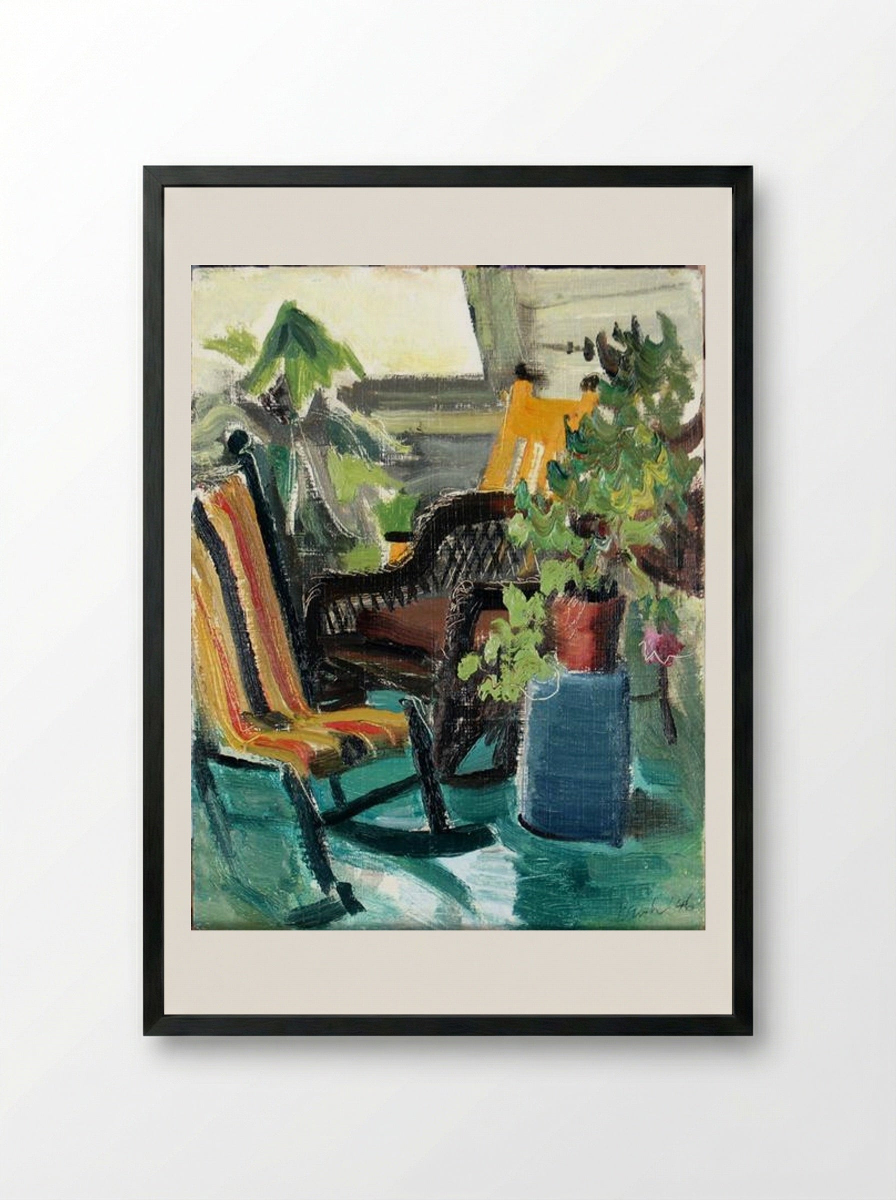 On the Verandah, Belfountain - Jack Bush - Framed Print Black