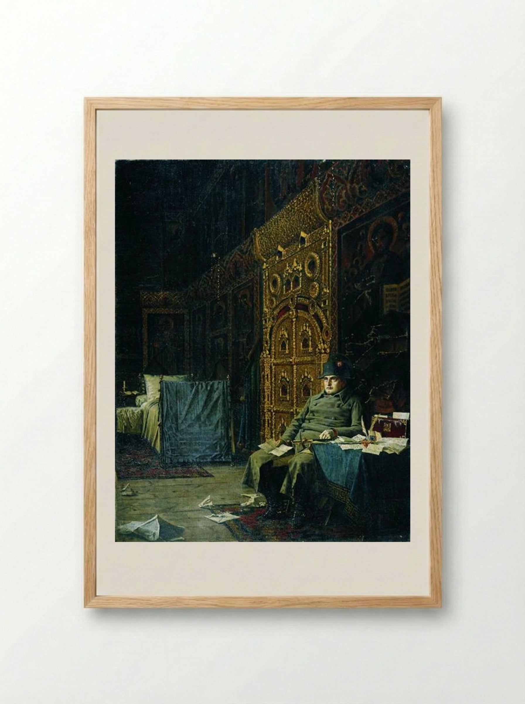 On the Way. Bad News From France - Vasily Vereshchagin - Framed Print Wood