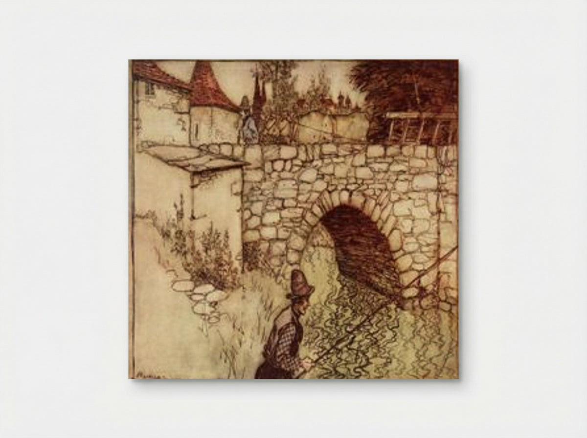 Once upon a time a poor Peasant, named Crabb, was taking a load of wood drawn by two oxen to the town for sale - Arthur Rackham - Poster