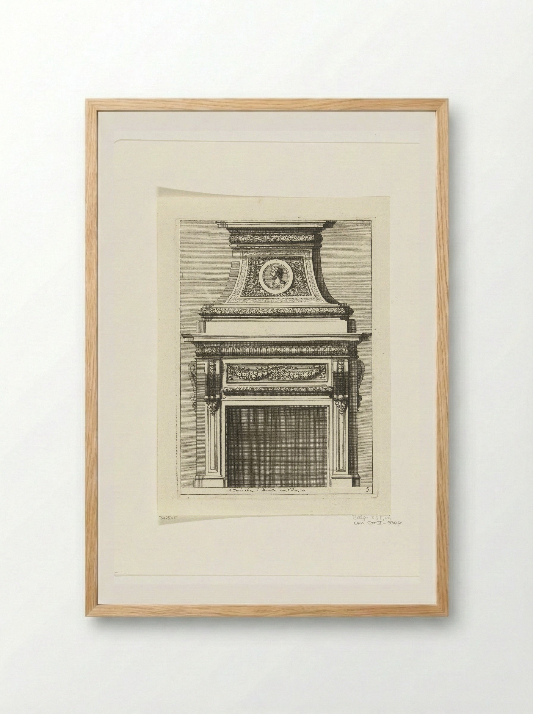 Onderboezem met portretmedaillon - Jean Lepautre - Framed Print Wood