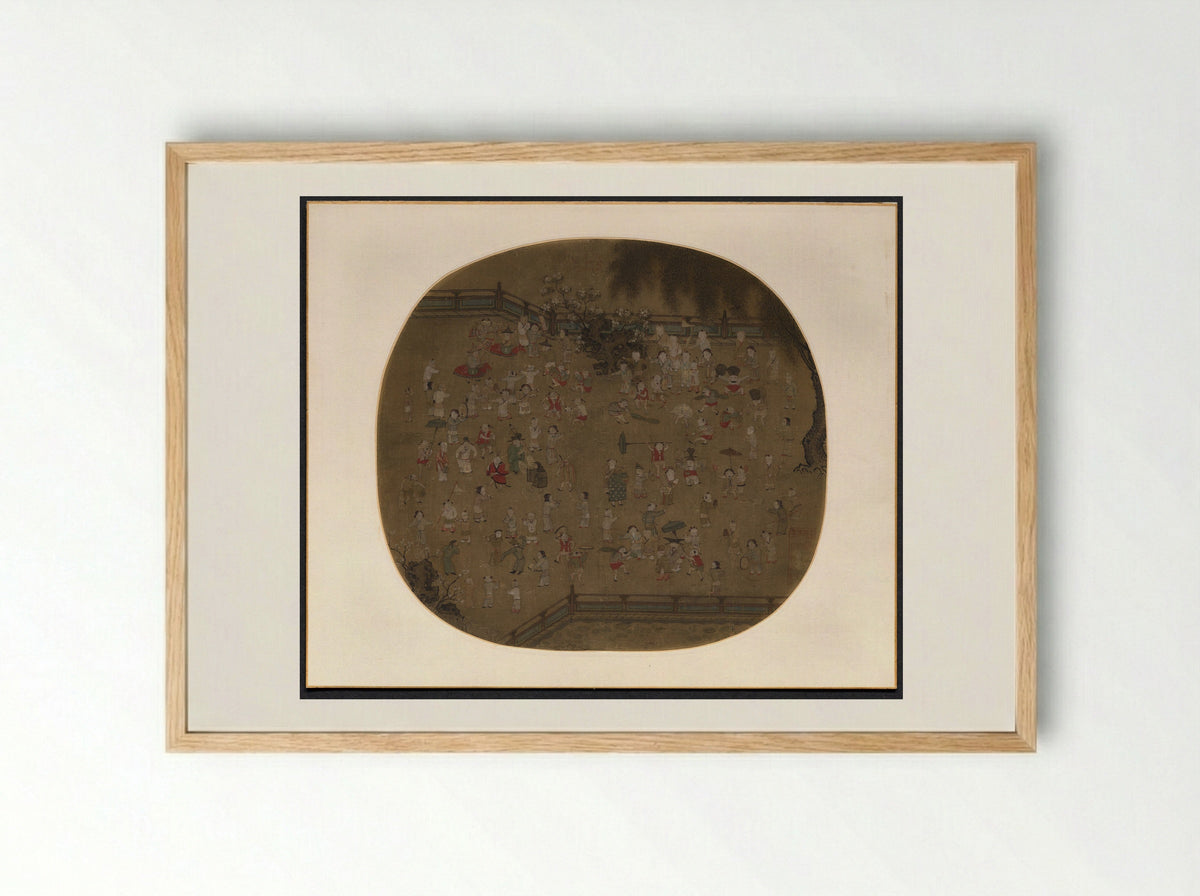 One Hundred Children at Play - Su Hanchen - Framed Print Wood