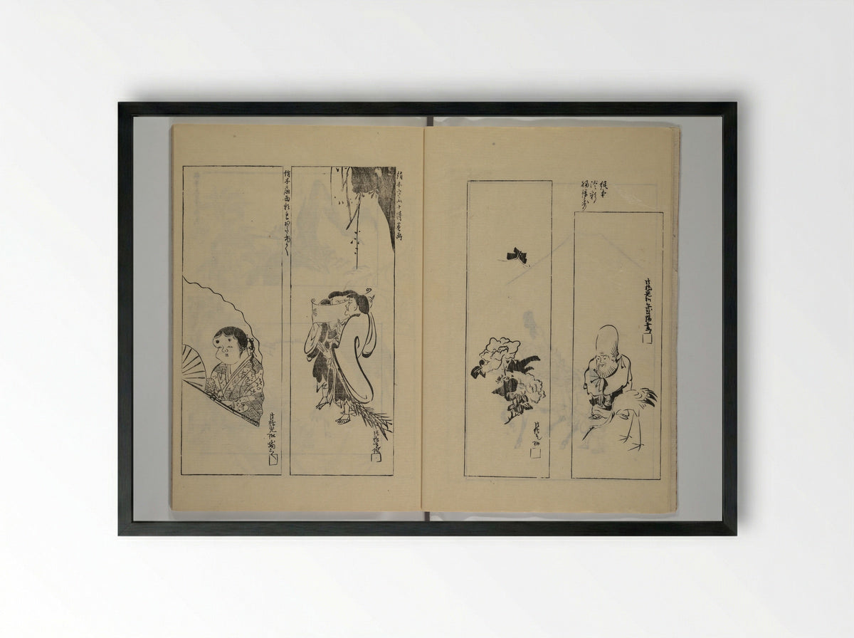 One Hundred Paintings by Kōrin - Sakai Hōitsu - Framed Print Black