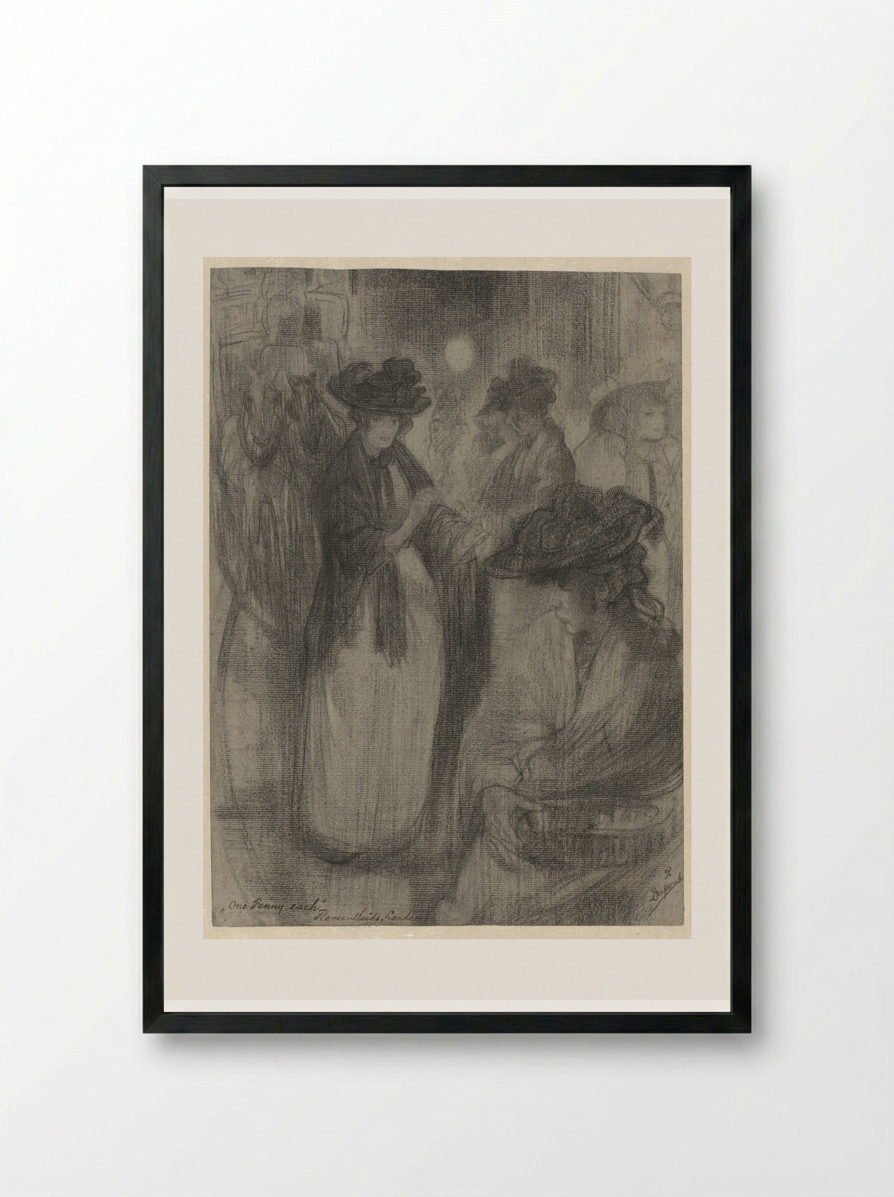 One Penny Each, Flower Maids, London - Pieter Dupont - Framed Print Black