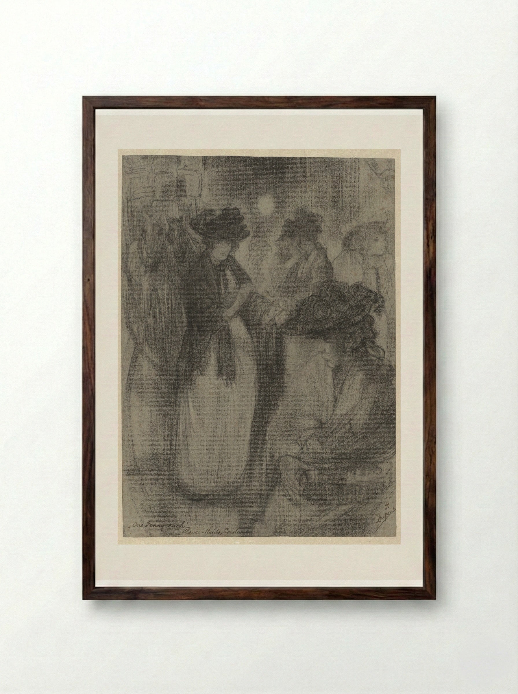 One Penny Each, Flower Maids, London - Pieter Dupont - Framed Print Dark Wood