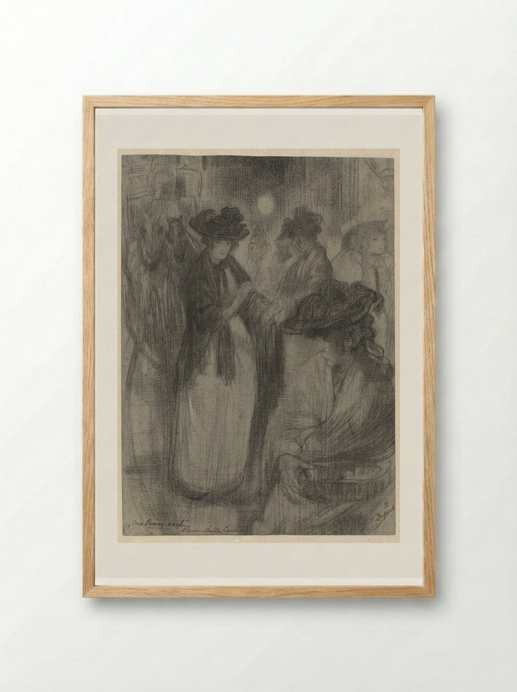 One Penny Each, Flower Maids, London - Pieter Dupont - Framed Print Wood