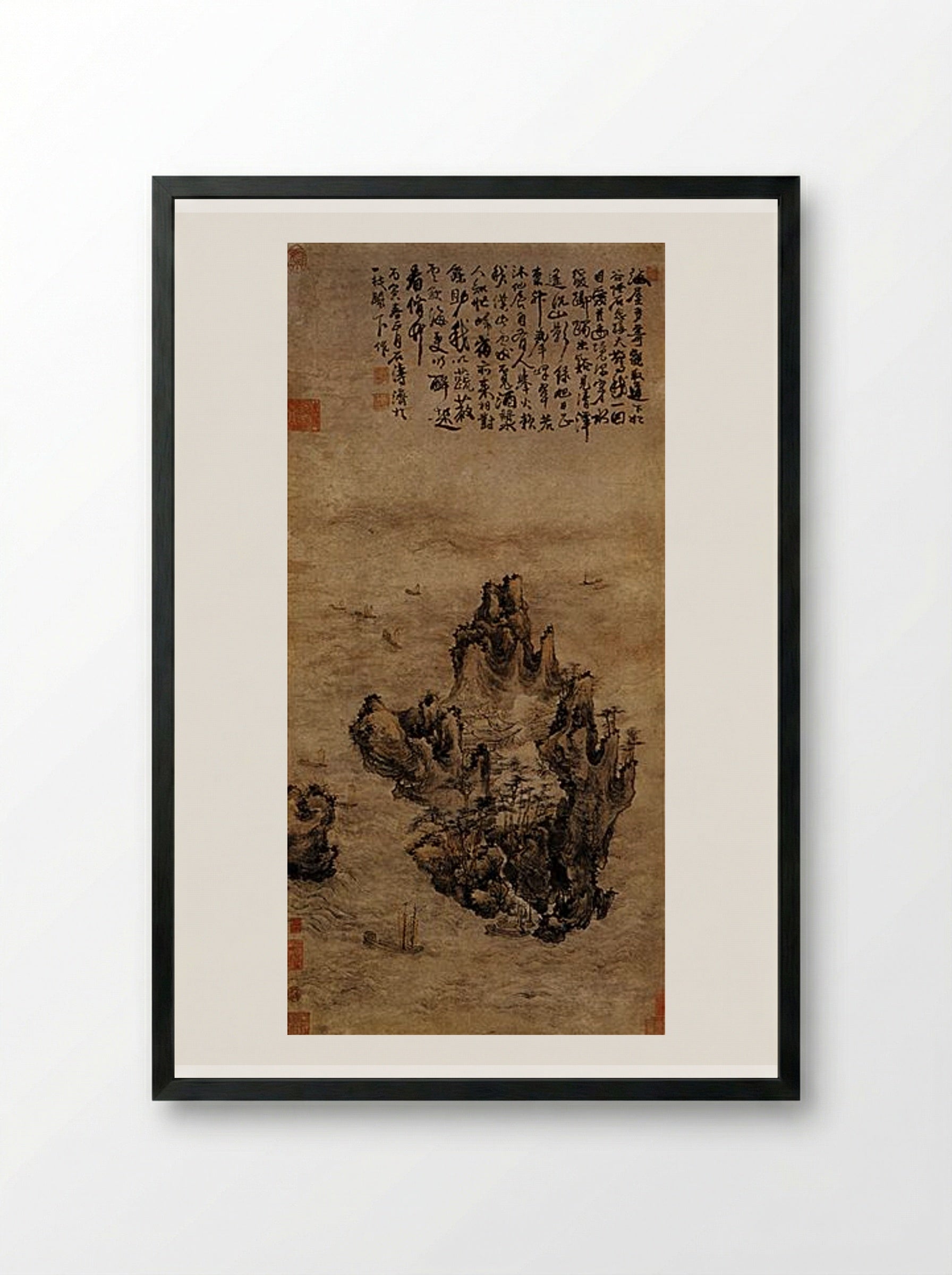 One Remains at Large - Shitao - Framed Print Black