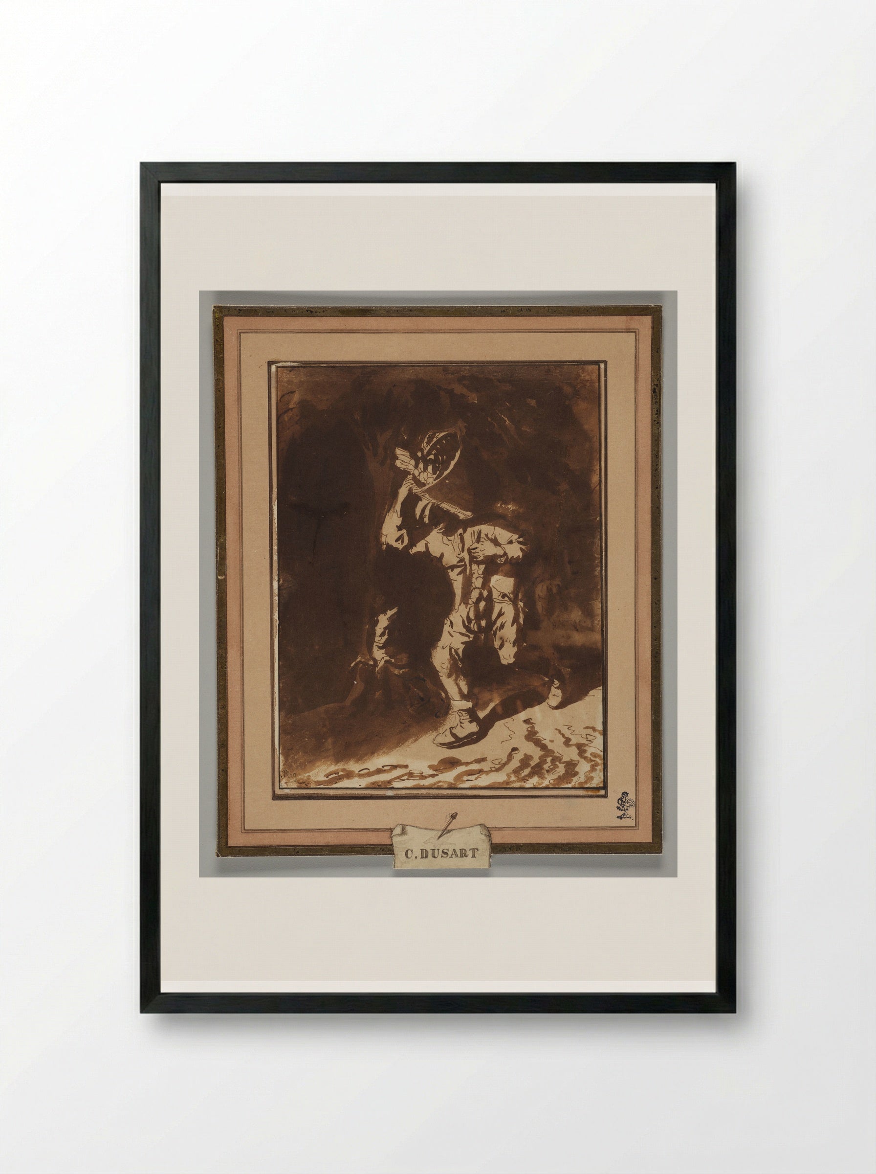Onion Seller - Cornelis Dusart - Framed Print Black
