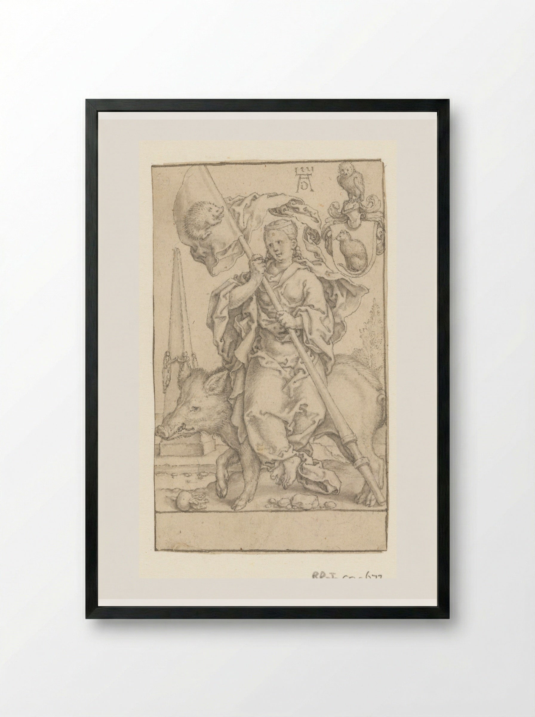 Onmatigheid (Intemperance) - Heinrich Aldegrever - Framed Print Black