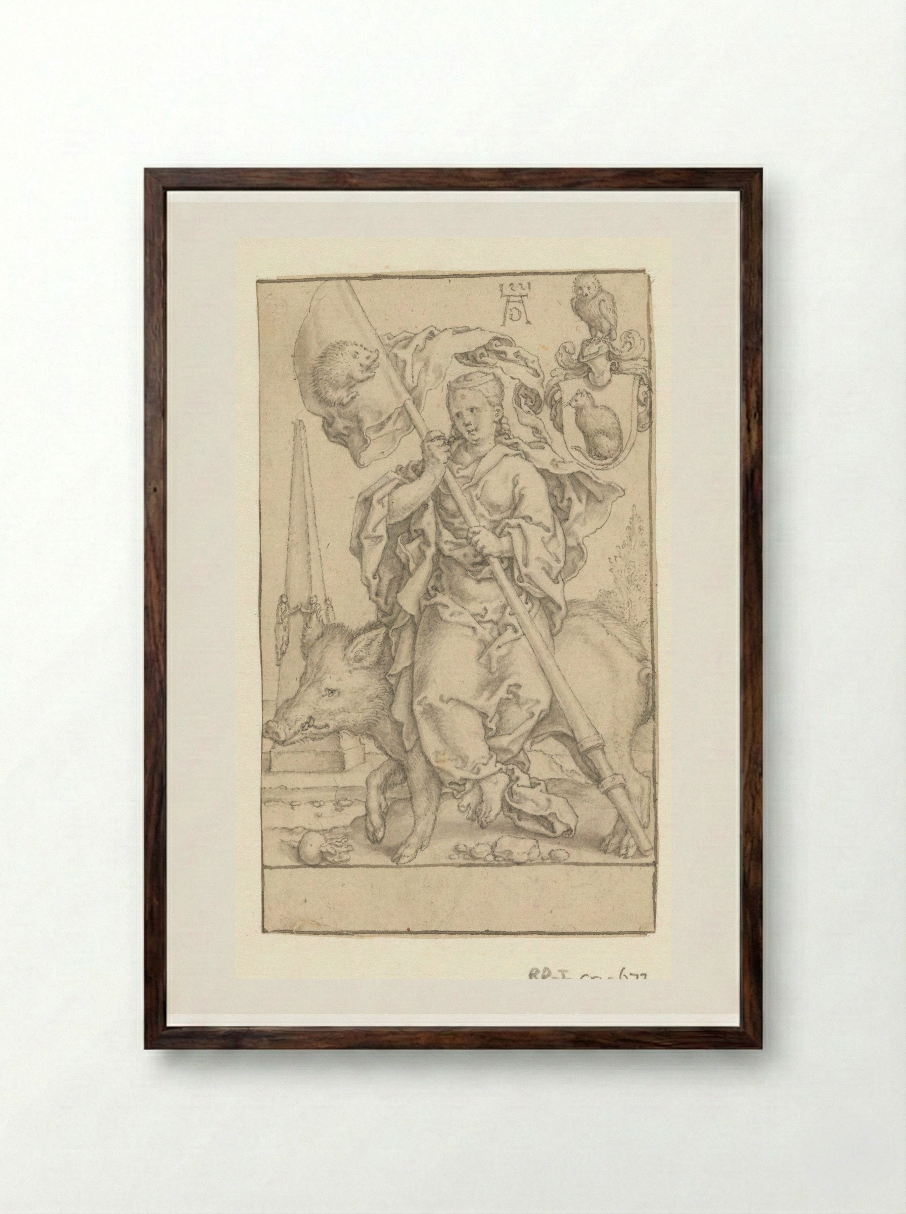 Onmatigheid (Intemperance) - Heinrich Aldegrever - Framed Print Dark Wood