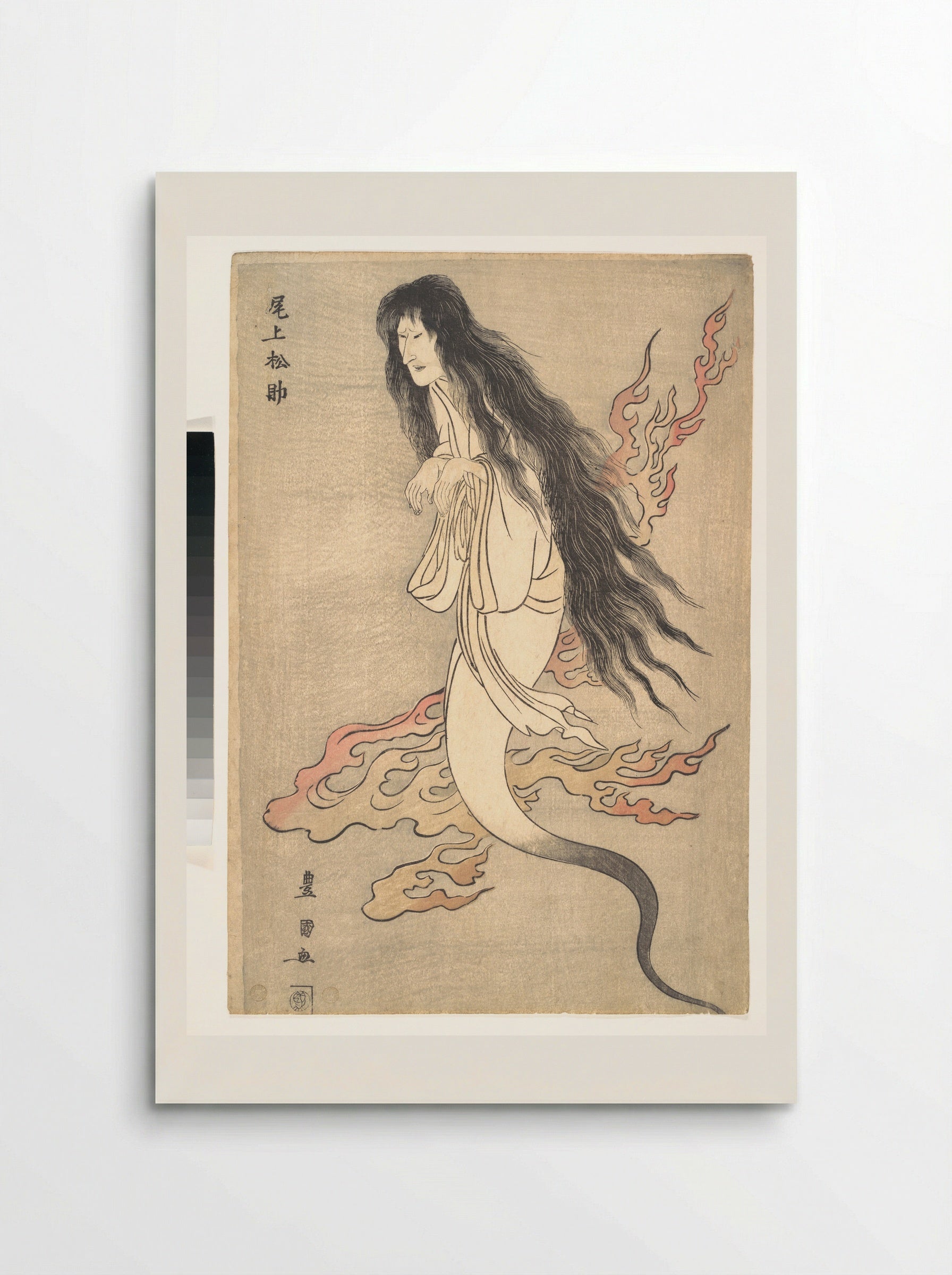 Onoe Matsusuke as the Ghost of the Murdered Wife Oiwa, in _A Tale of Horror from the Yotsuya Station on the Tokaido Road_ - Utagawa Toyokuni I - Poster