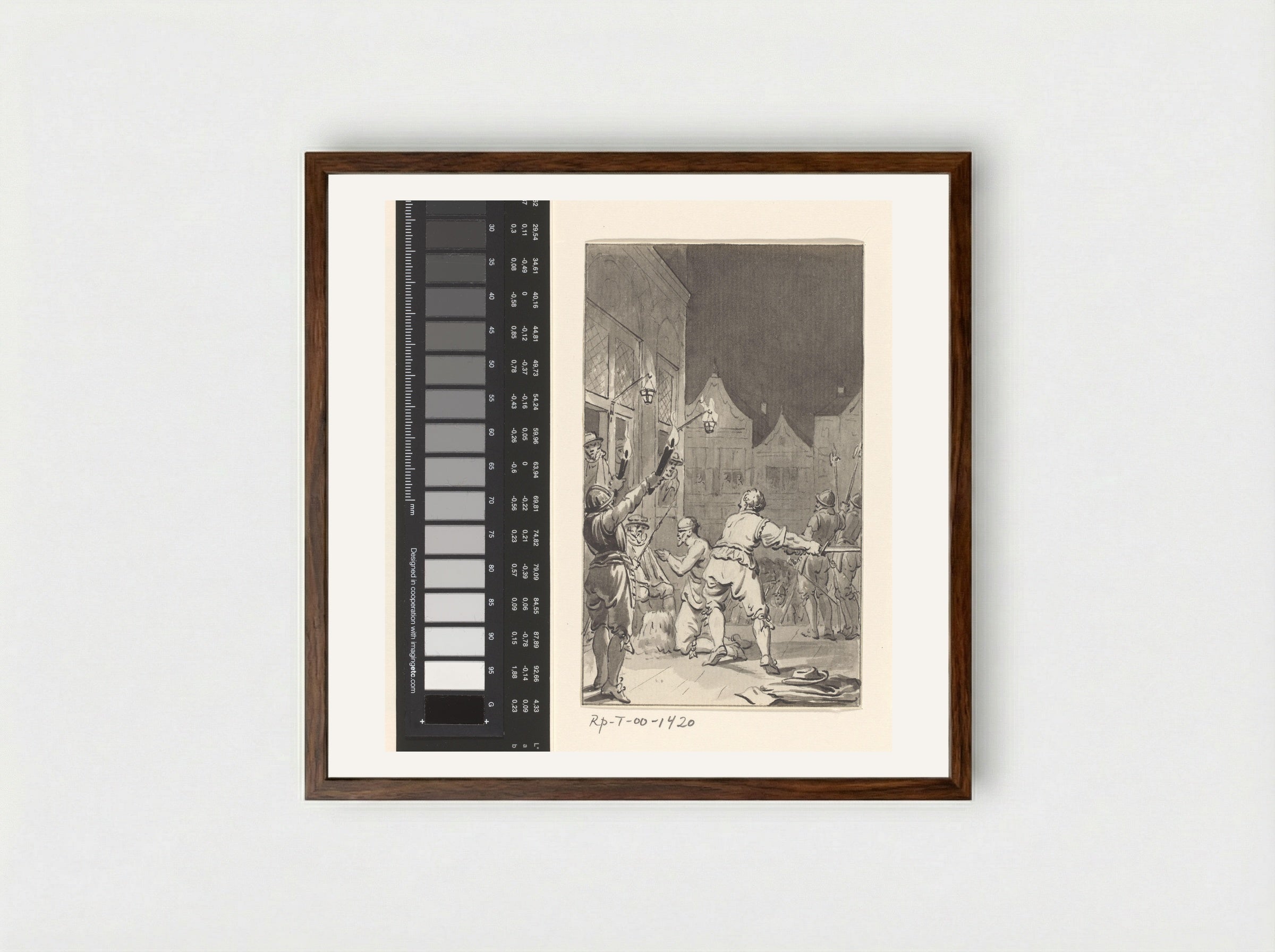 Onthoofding van Nicolas Gosson te Atrecht, 1578 - Jacobus Buys - Framed Print Dark Wood