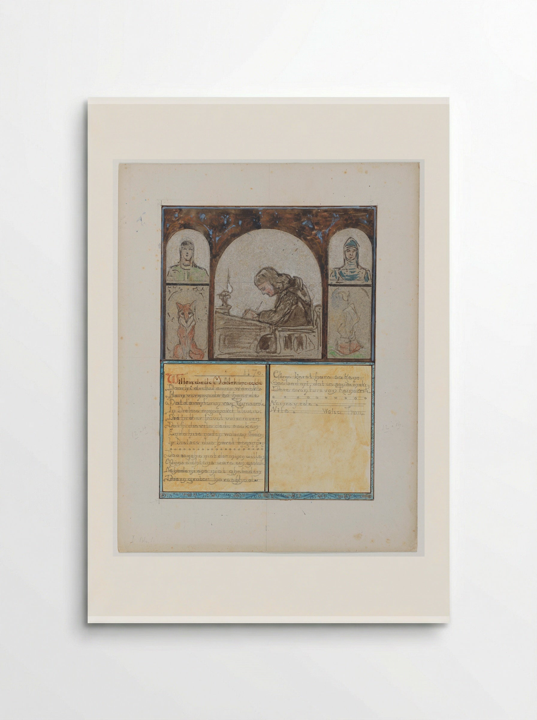 Ontwerp voor Illustratie (fol. 1): Van den Vos Reinaerde - Bernard Willem Wierink - Poster
