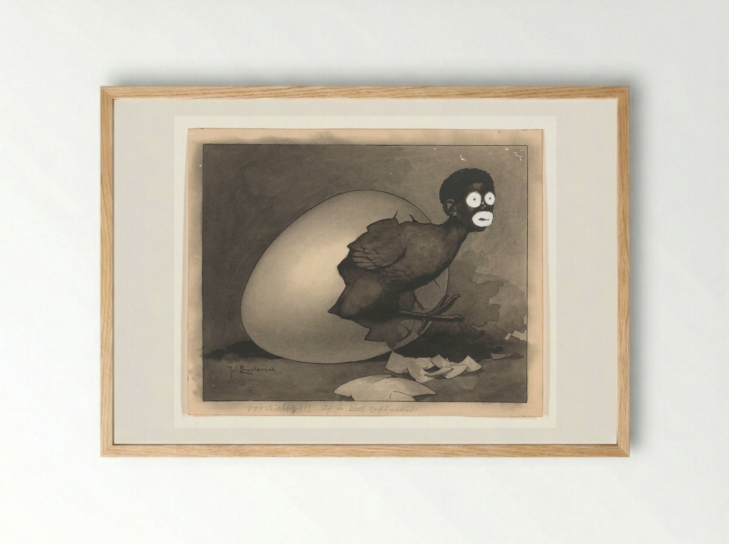 Ontwerp voor illustratie in De Amsterdammer - Johan Braakensiek - Framed Print Wood