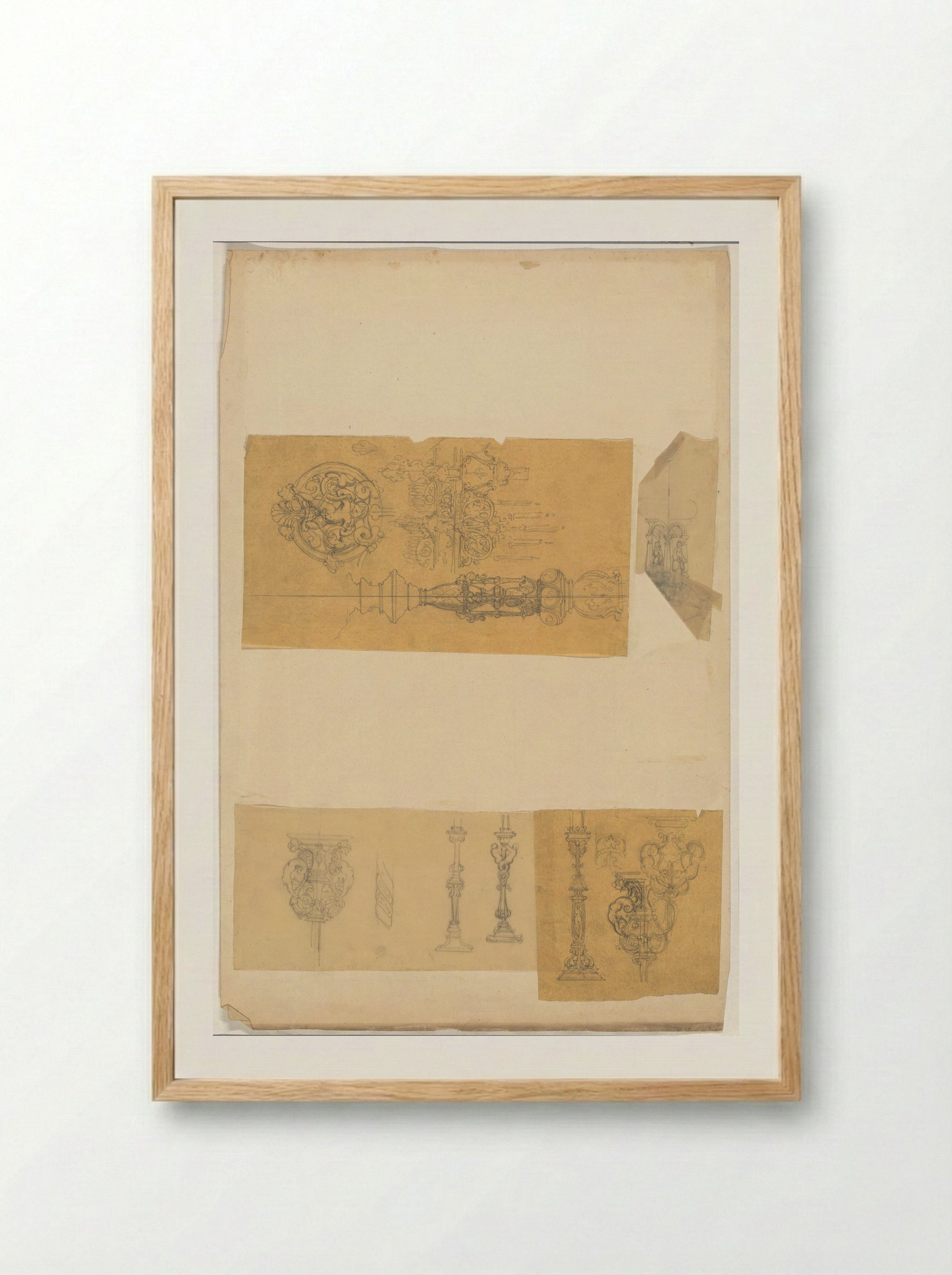 Ontwerpen voor diverse bronzen voorwerpen - Firma Feuchère - Framed Print Wood