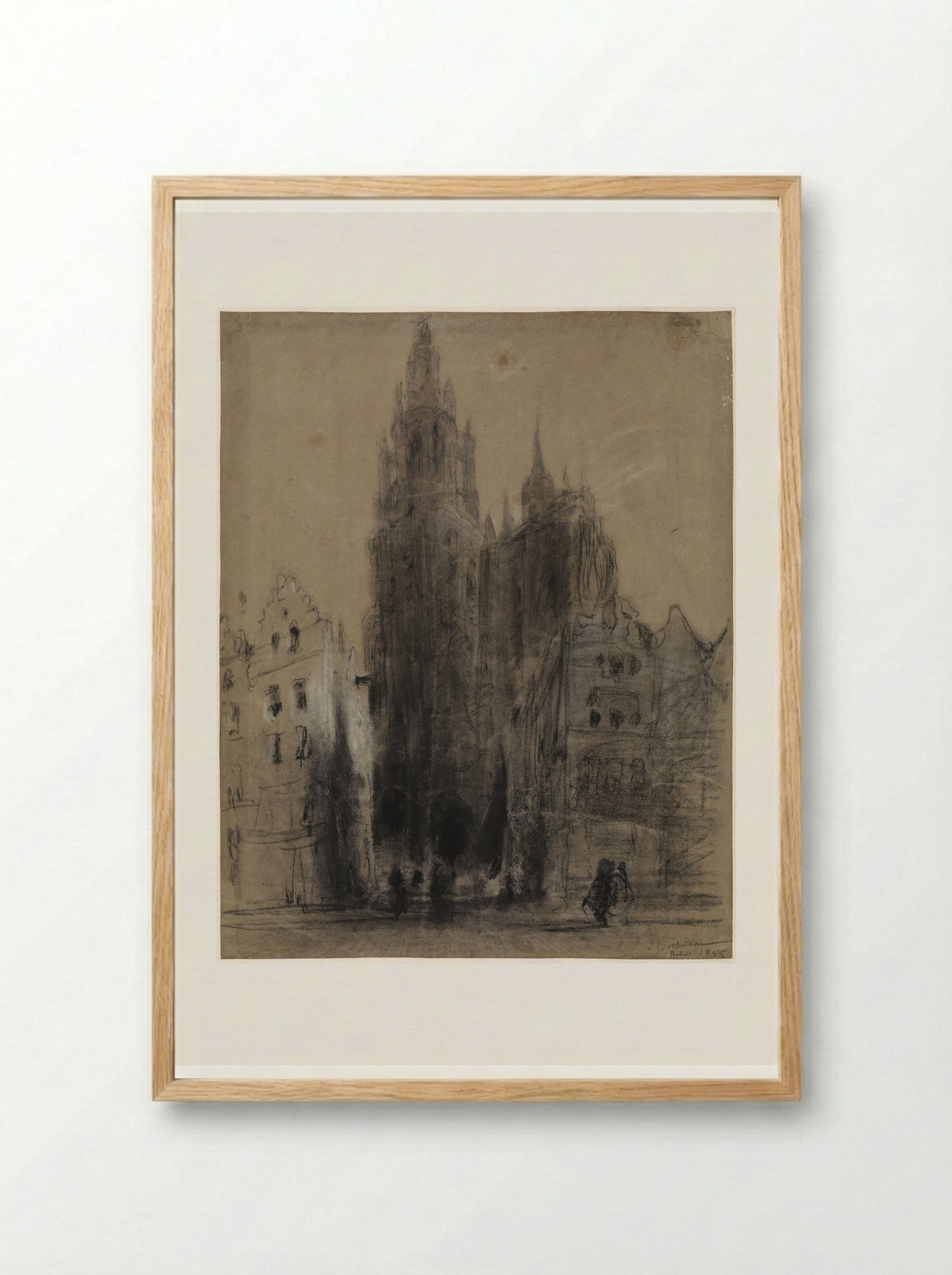 Onze-Lieve-Vrouwekathedraal van Antwerpen - Johannes Bosboom - Framed Print Wood