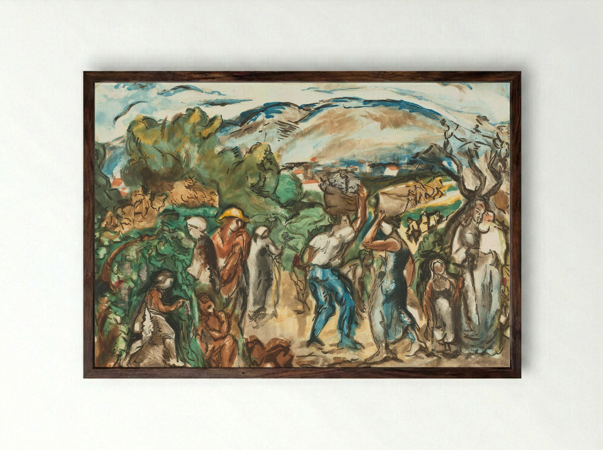 Oogstende figuren - Othon Friesz - Framed Print Dark Wood