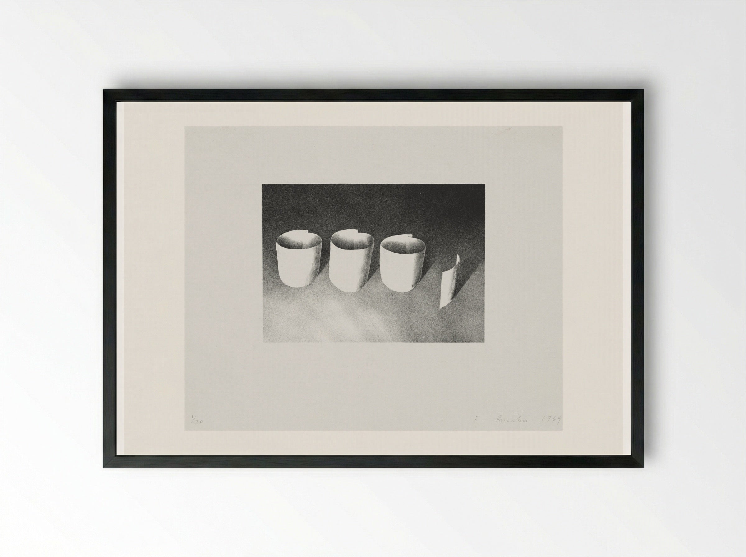 Ooo - Edward Ruscha - Framed Print Black