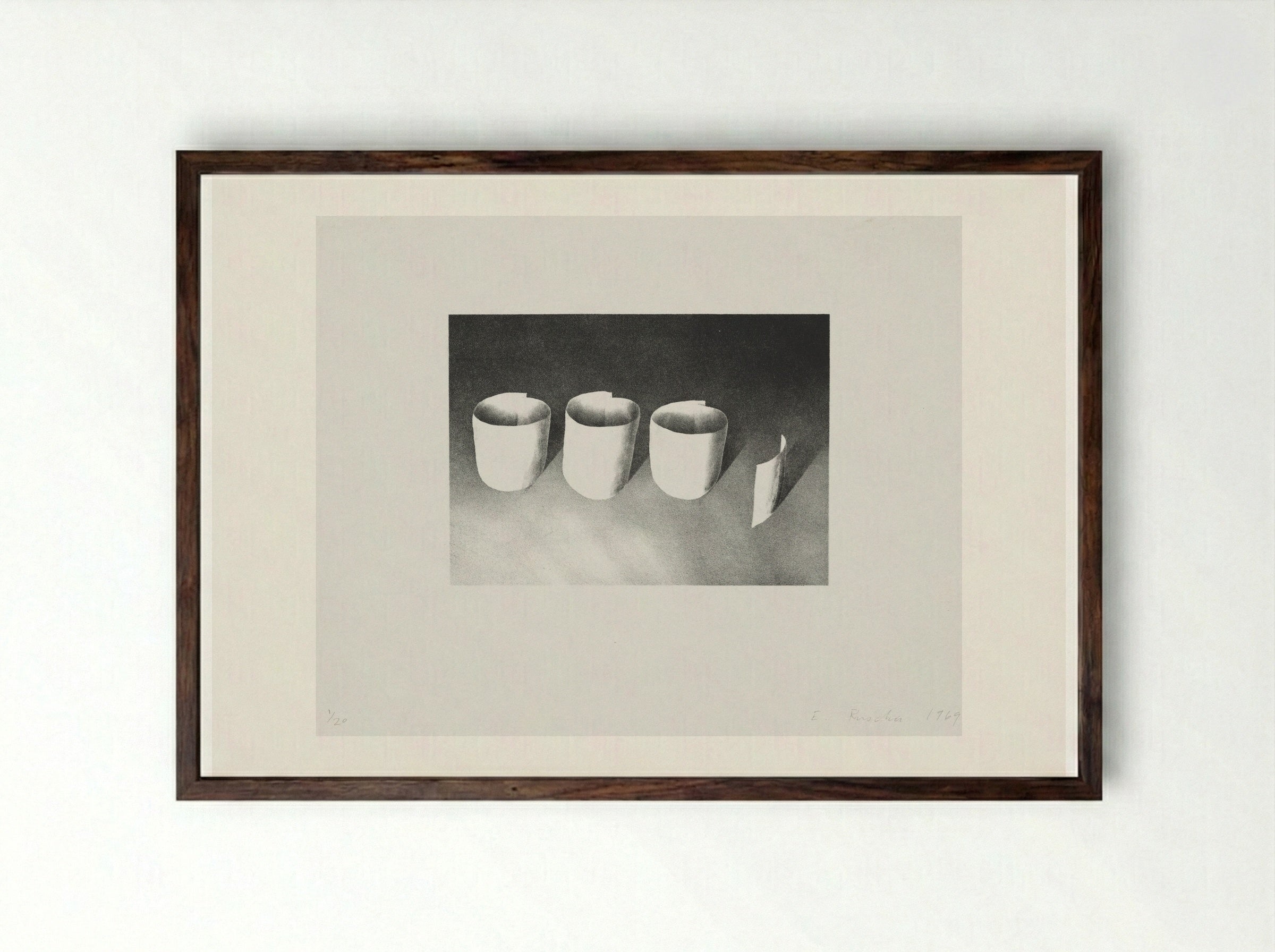 Ooo - Edward Ruscha - Framed Print Dark Wood