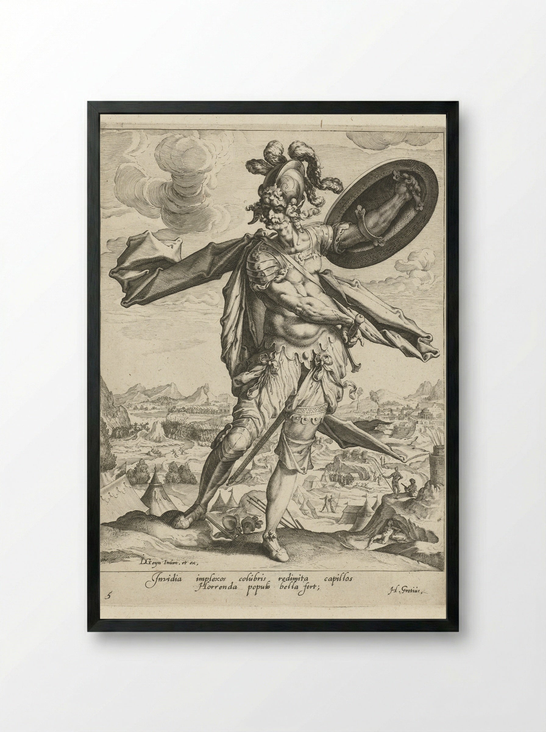Oorlog (War) - Zacharias Dolendo - Framed Print Black