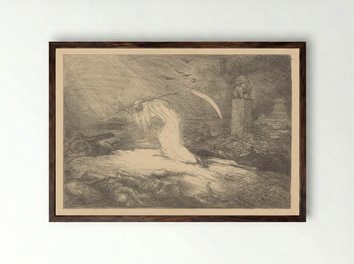 Oorlog van China en Japan - Marius Bauer - Framed Print Dark Wood
