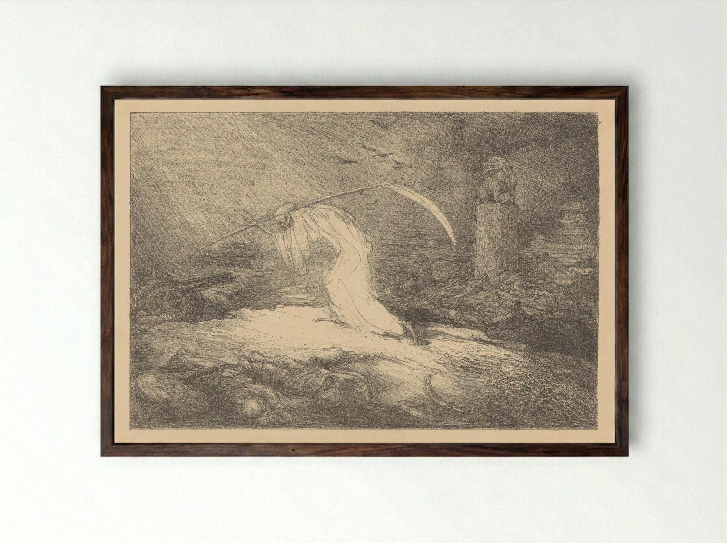Oorlog van China en Japan - Marius Bauer - Framed Print Dark Wood
