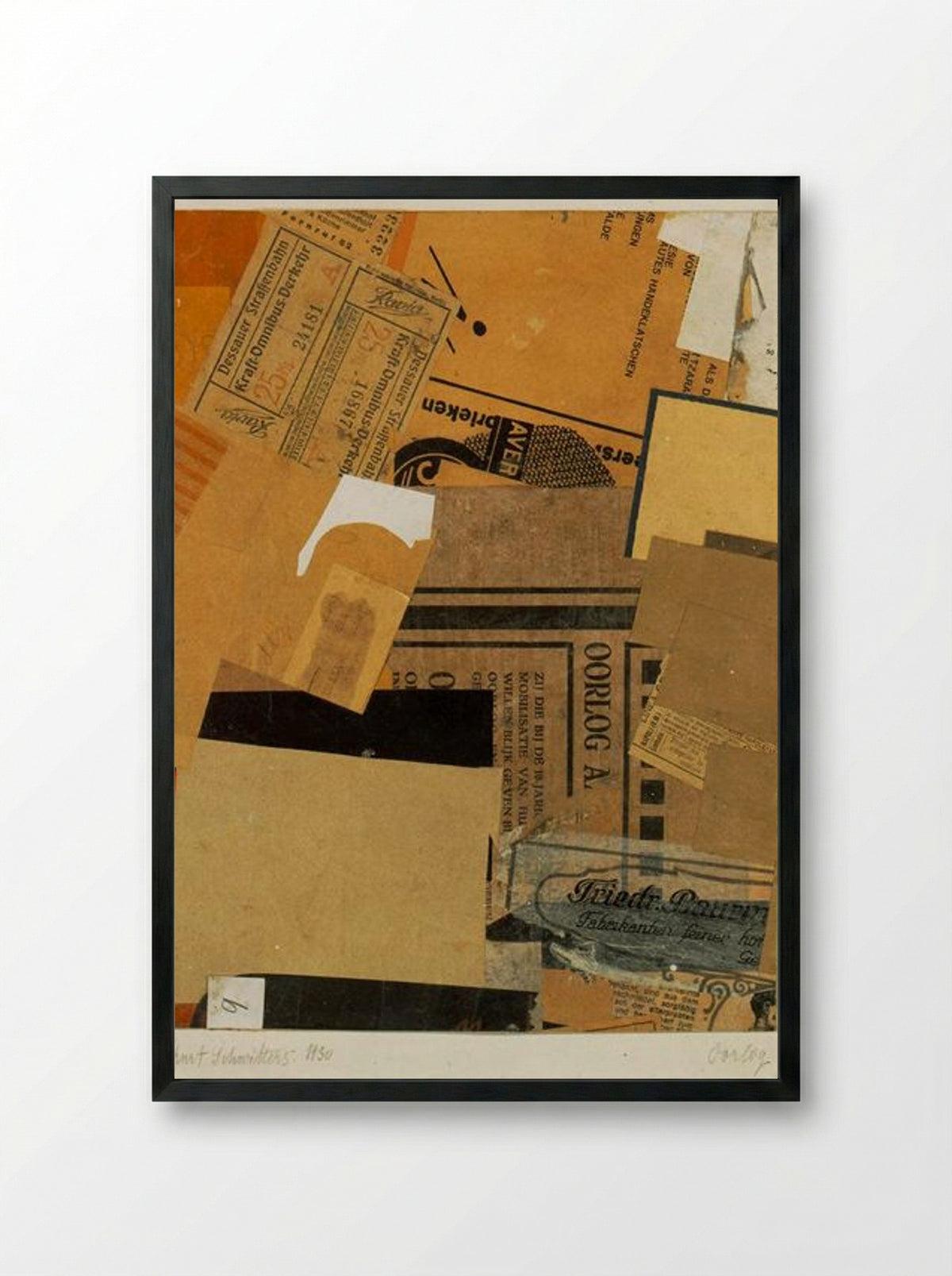 Oorlog - Kurt Schwitters - Framed Print Black