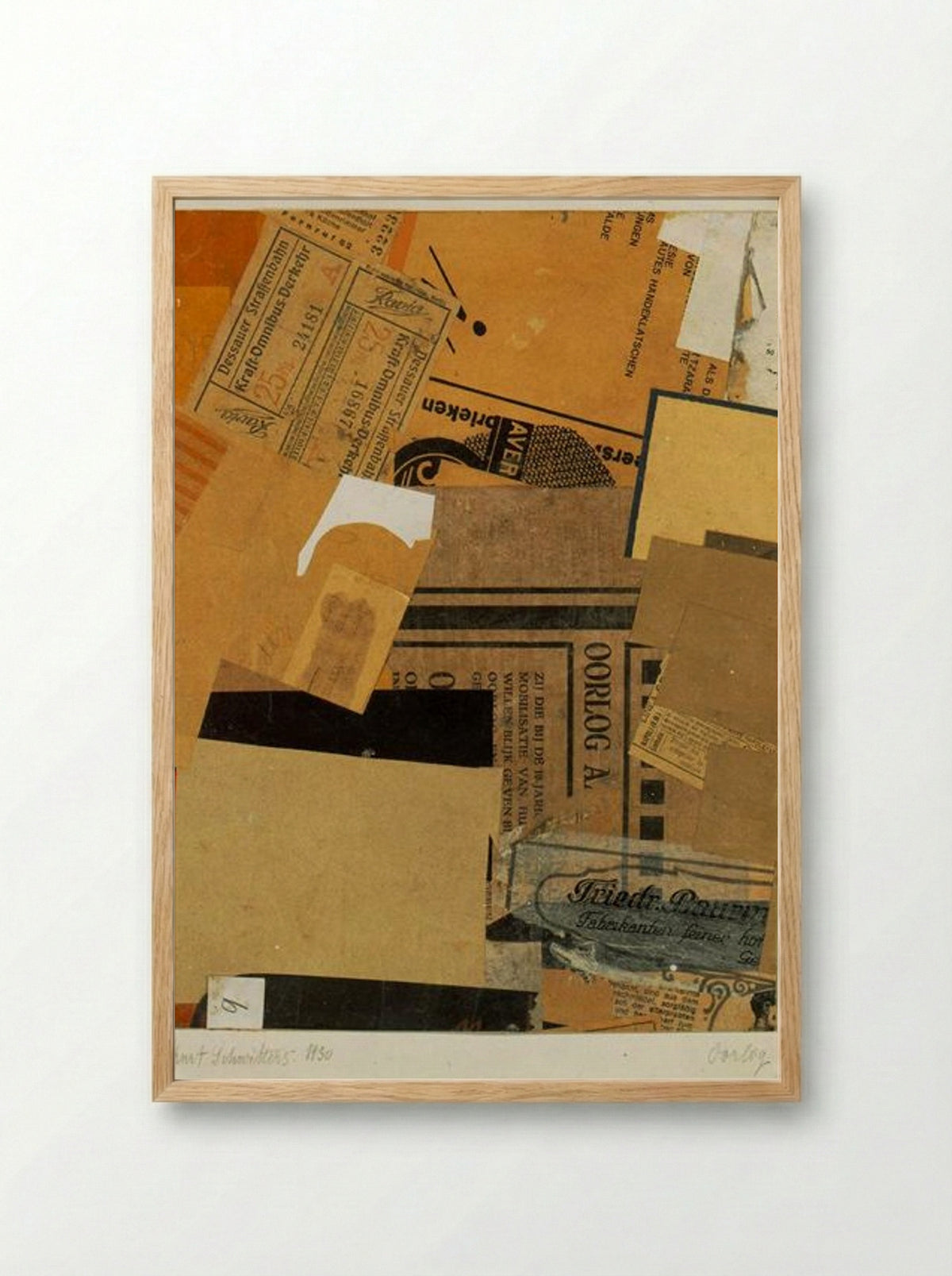 Oorlog - Kurt Schwitters - Framed Print Wood
