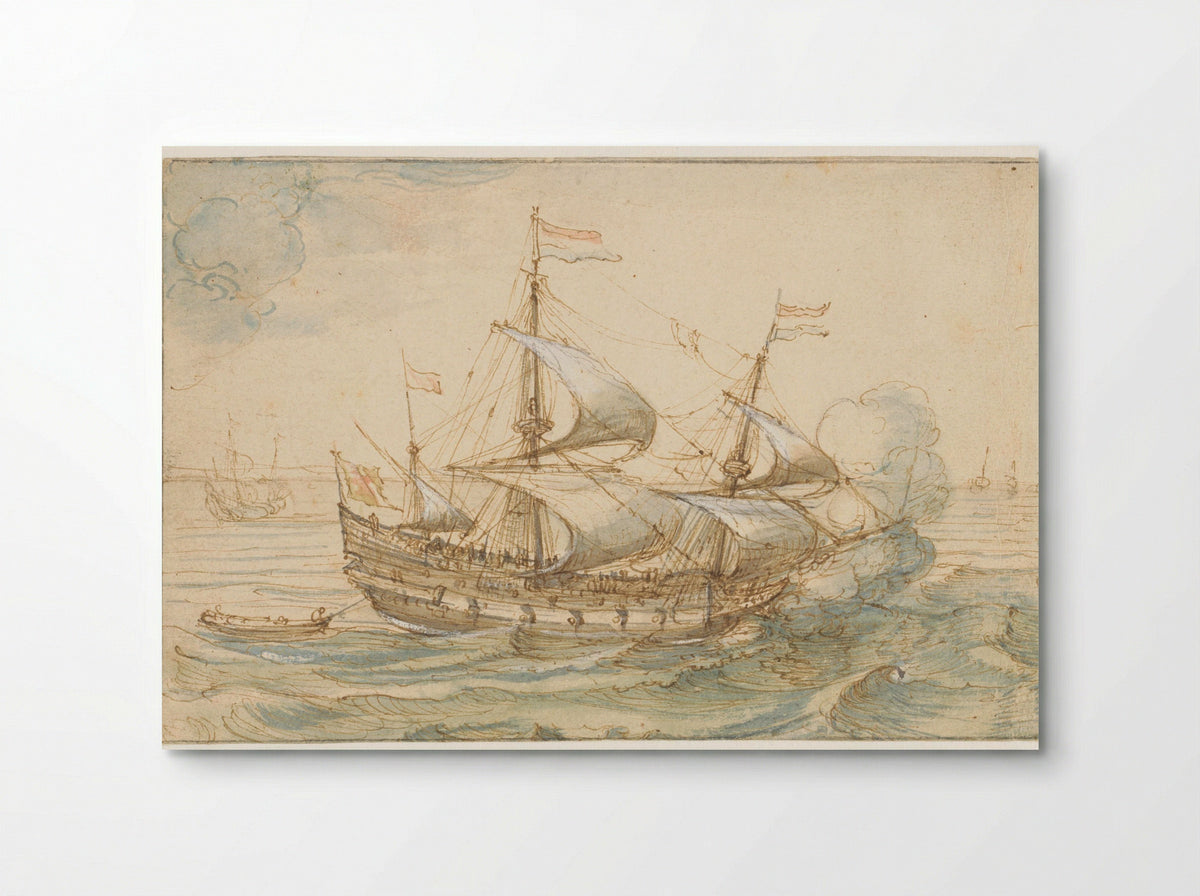 Oorlogsschip op zee - Hendrik Cornelisz. Vroom - Poster