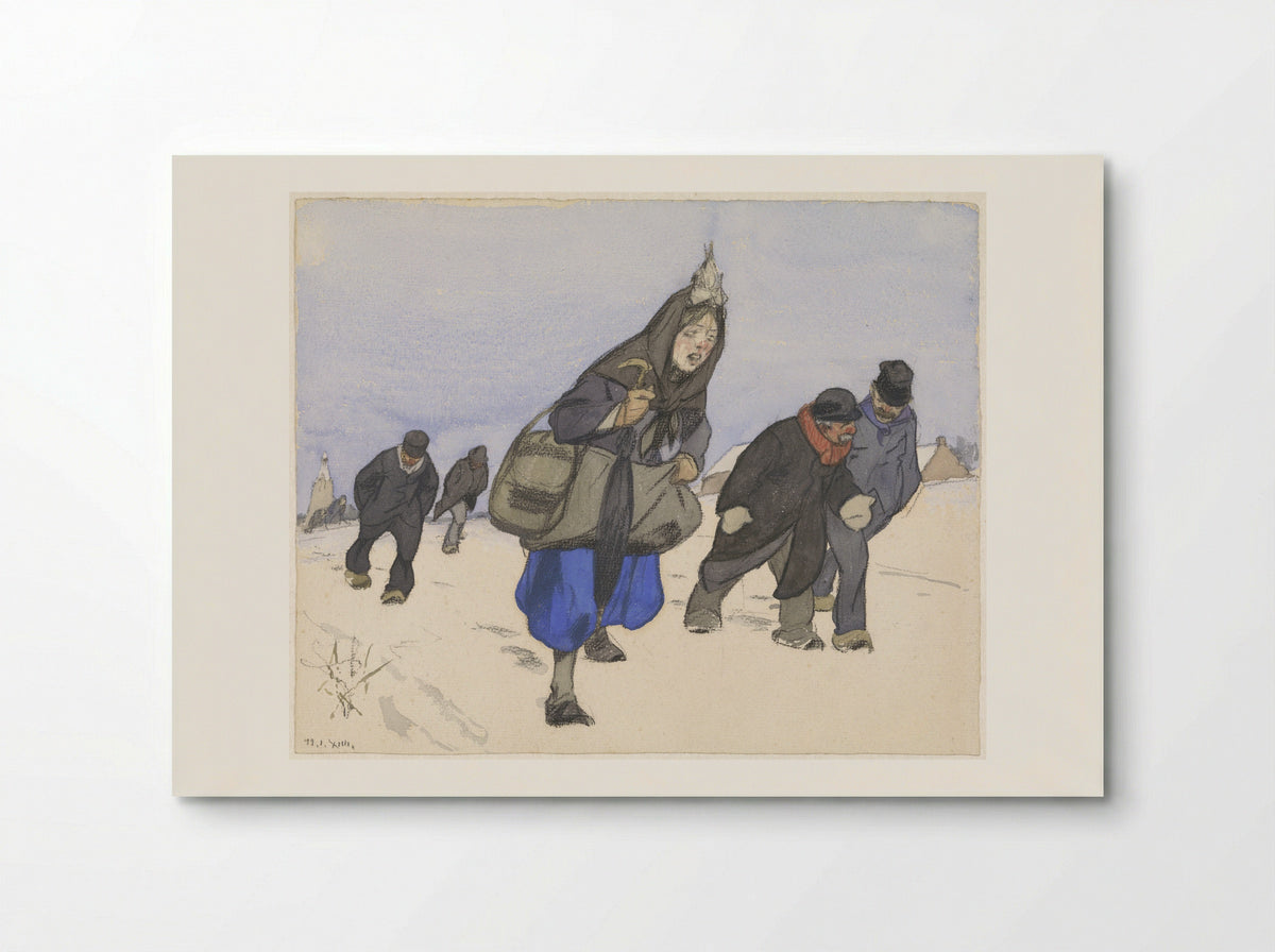 Oorlogsvluchtelingen in de sneeuw - Alfred Ost - Poster