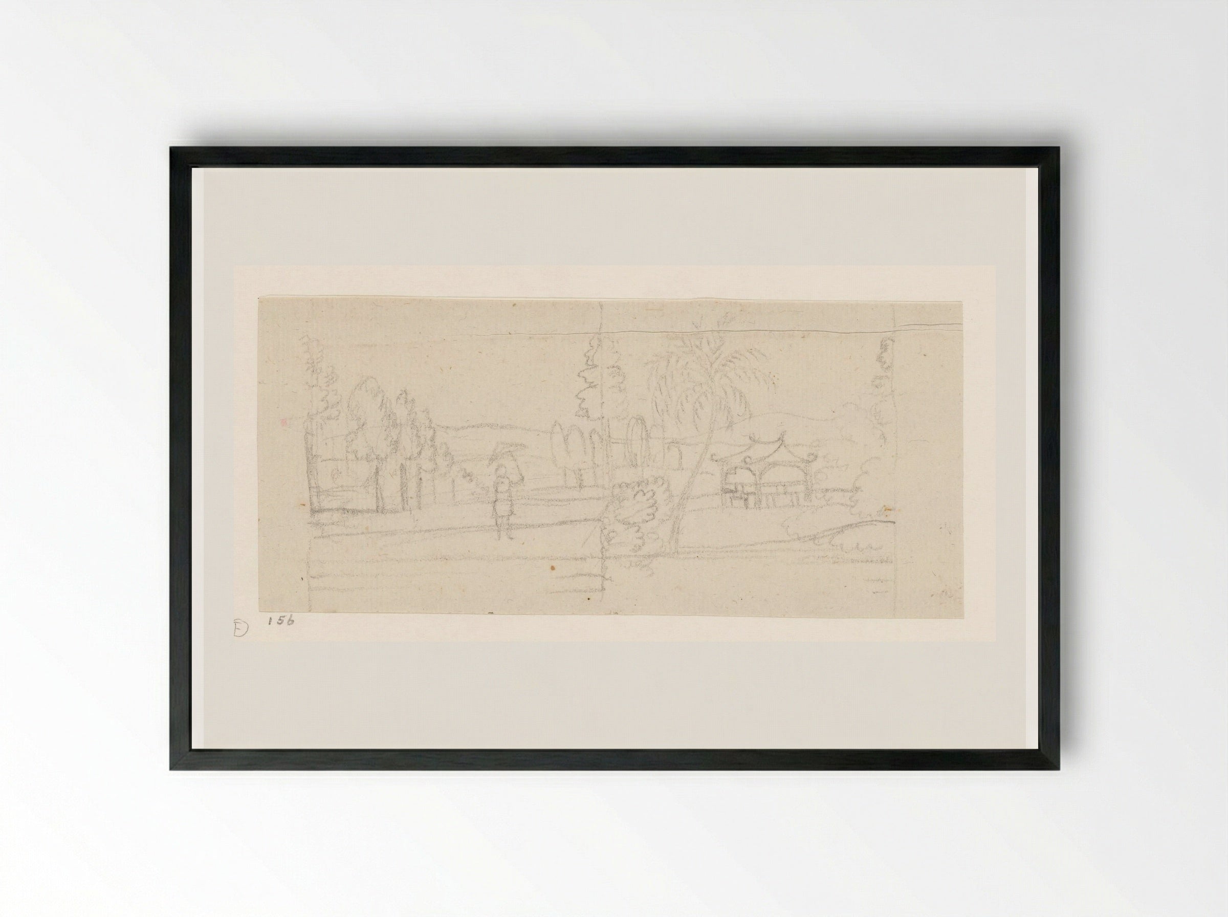 Oosterse tuin met pagode - Jan Brandes - Framed Print Black