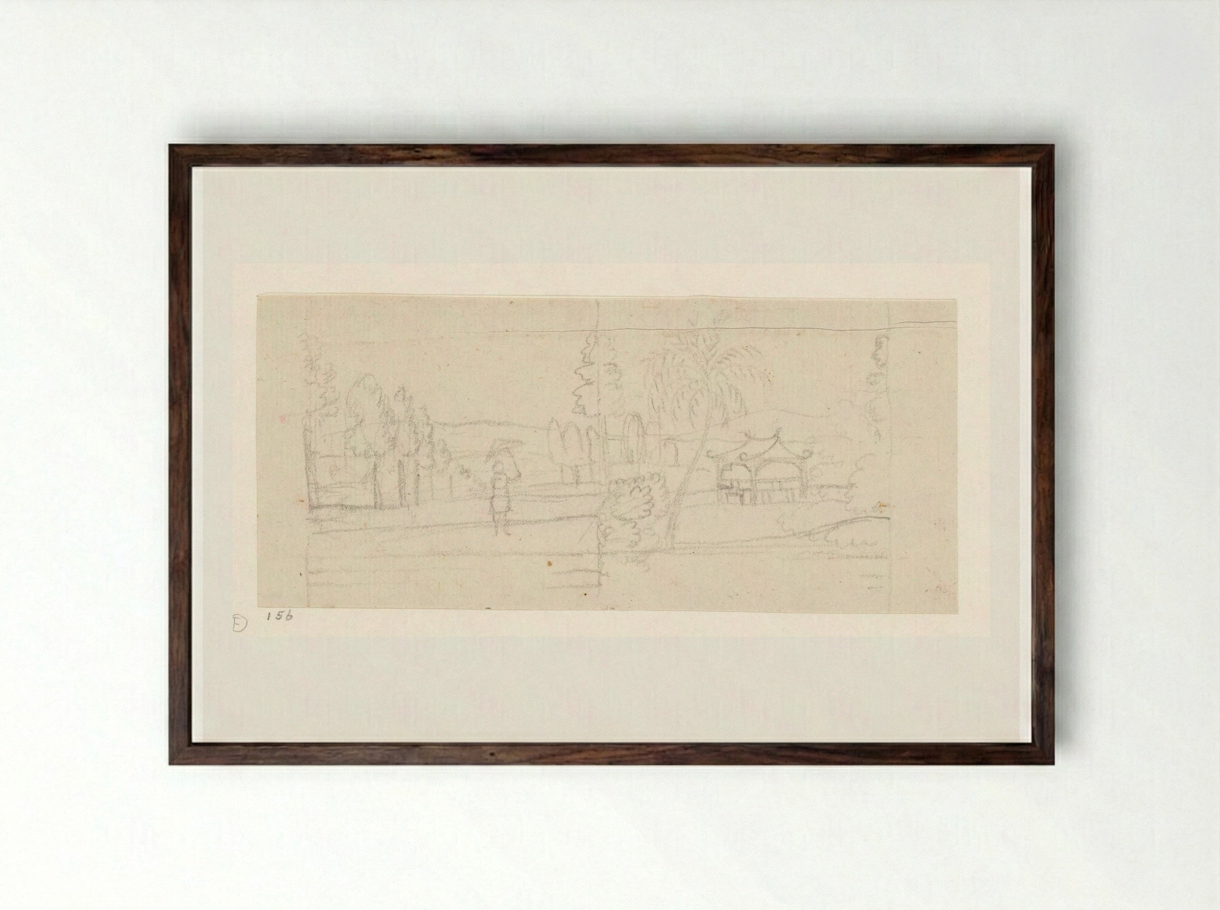 Oosterse tuin met pagode - Jan Brandes - Framed Print Dark Wood