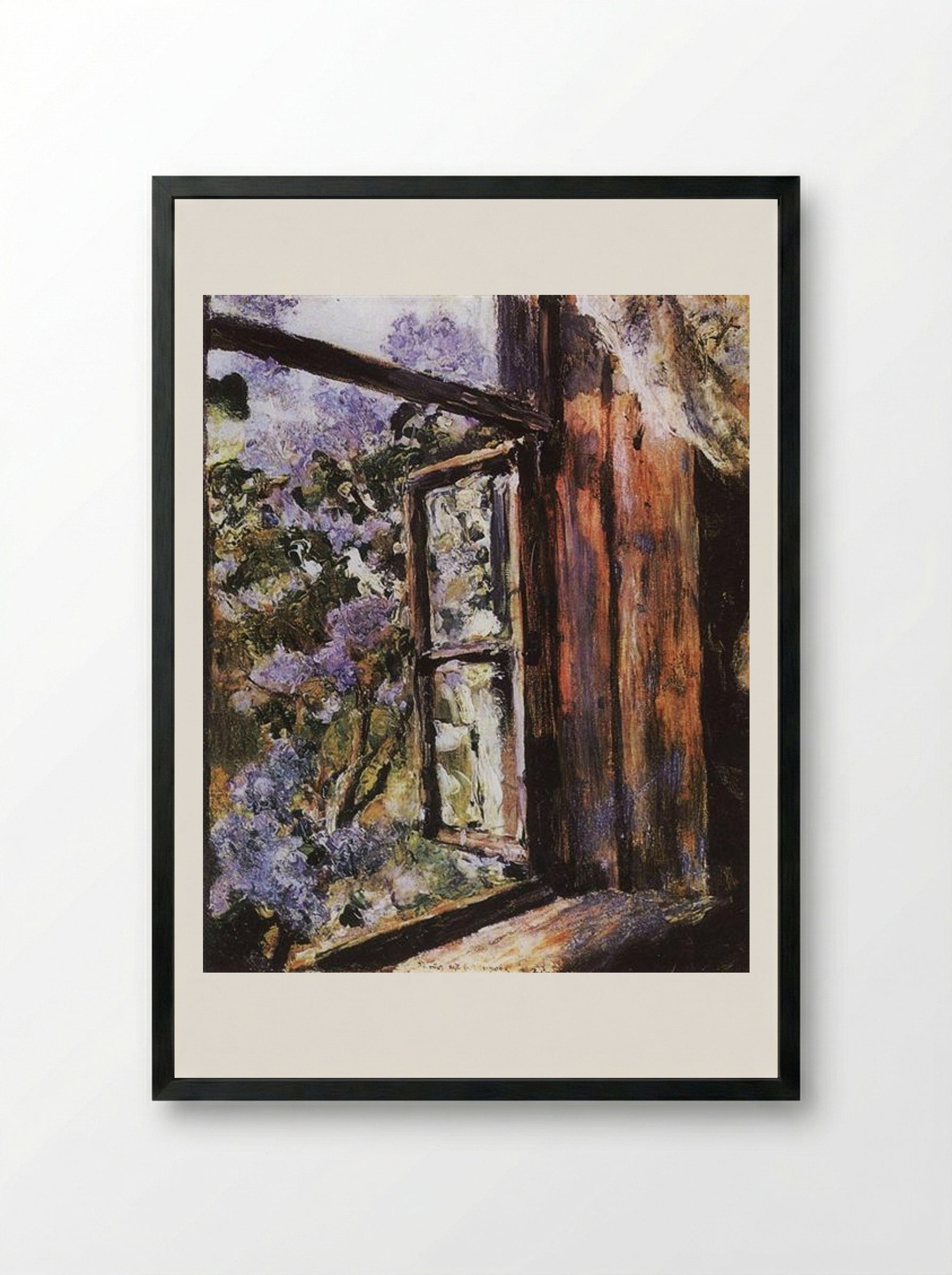 Open Window. Lilacs - Valentin Serov - Framed Print Black