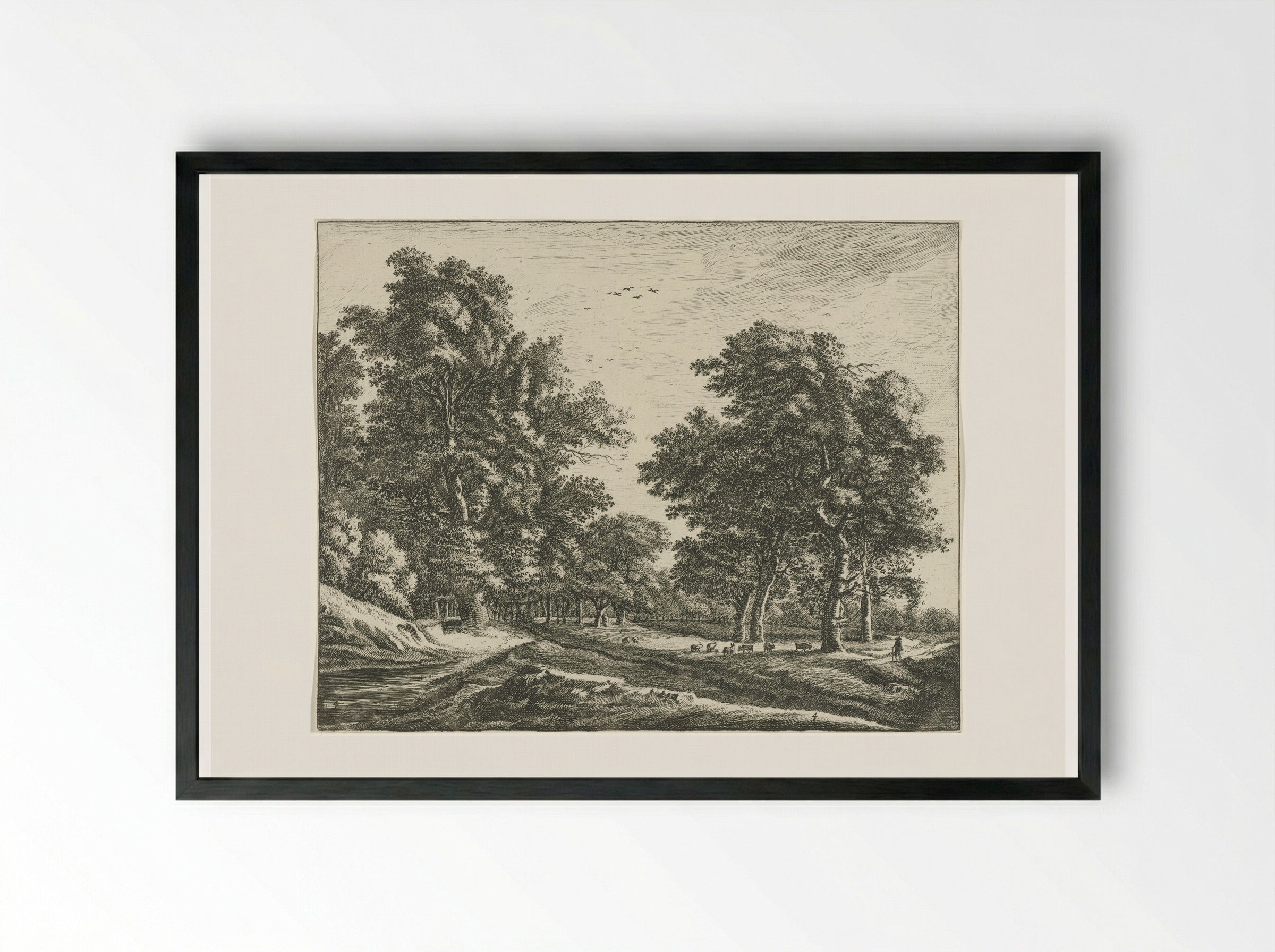 Open plek in het Haagse Bos - Roelant Roghman - Framed Print Black