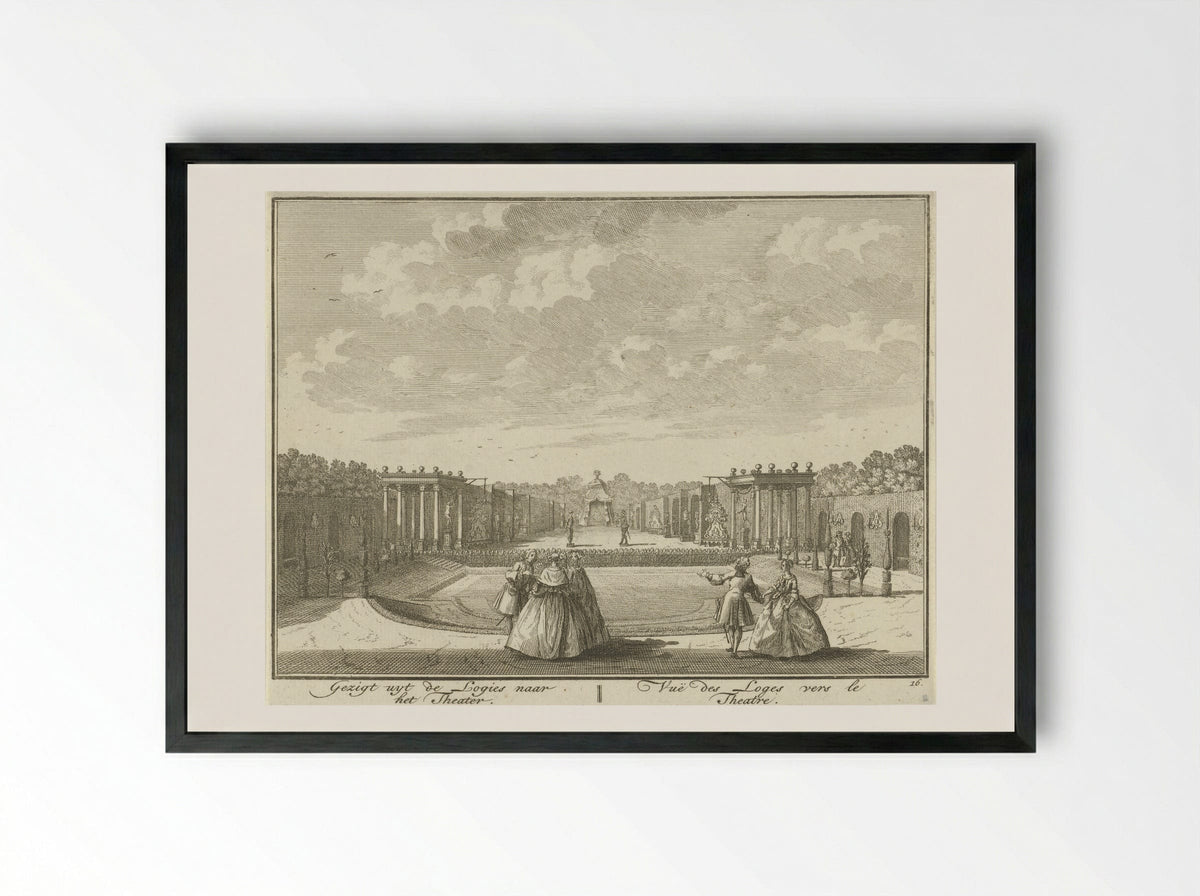 Openluchttheater in de tuin van Huis ter Meer te Maarssen - Hendrik de Leth - Framed Print Black
