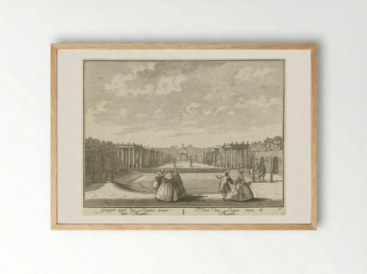 Openluchttheater in de tuin van Huis ter Meer te Maarssen - Hendrik de Leth - Framed Print Wood
