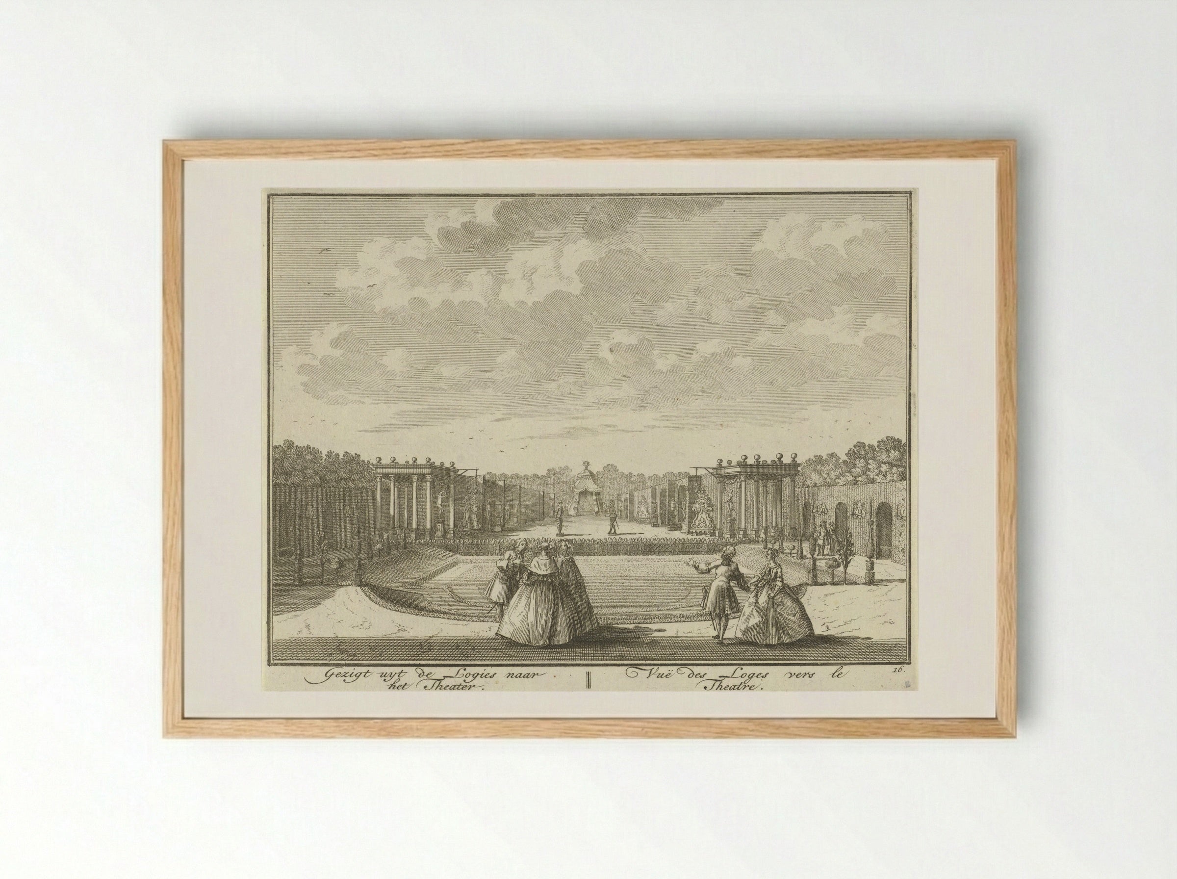 Openluchttheater in de tuin van Huis ter Meer te Maarssen - Hendrik de Leth - Framed Print Wood