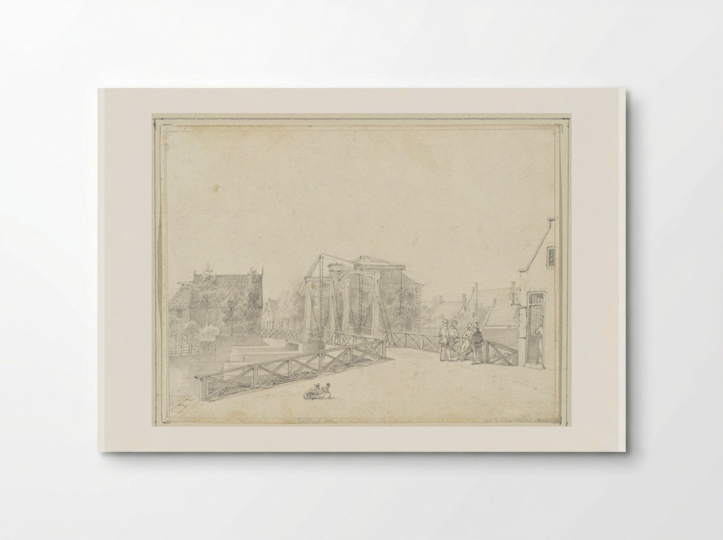 Ophaalbrug over de sluis in de Vecht te Muiden - Hendrik Abraham Klinkhamer - Poster