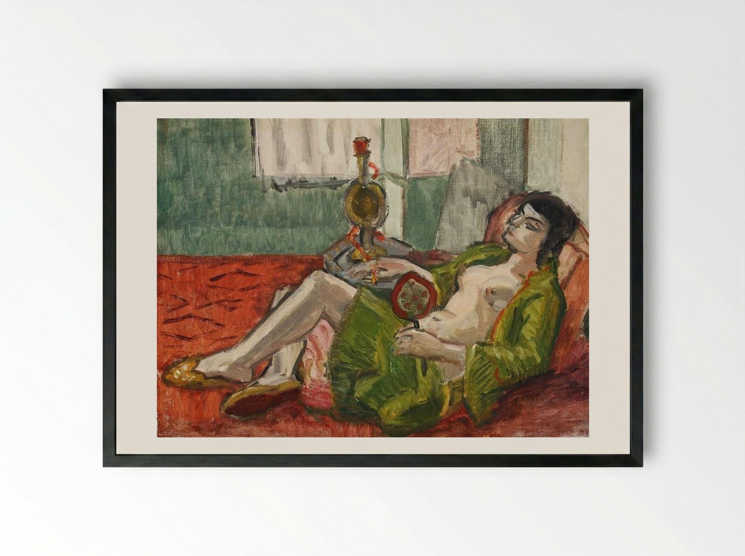 Opium Smoker - Theodor Pallady - Framed Print Black