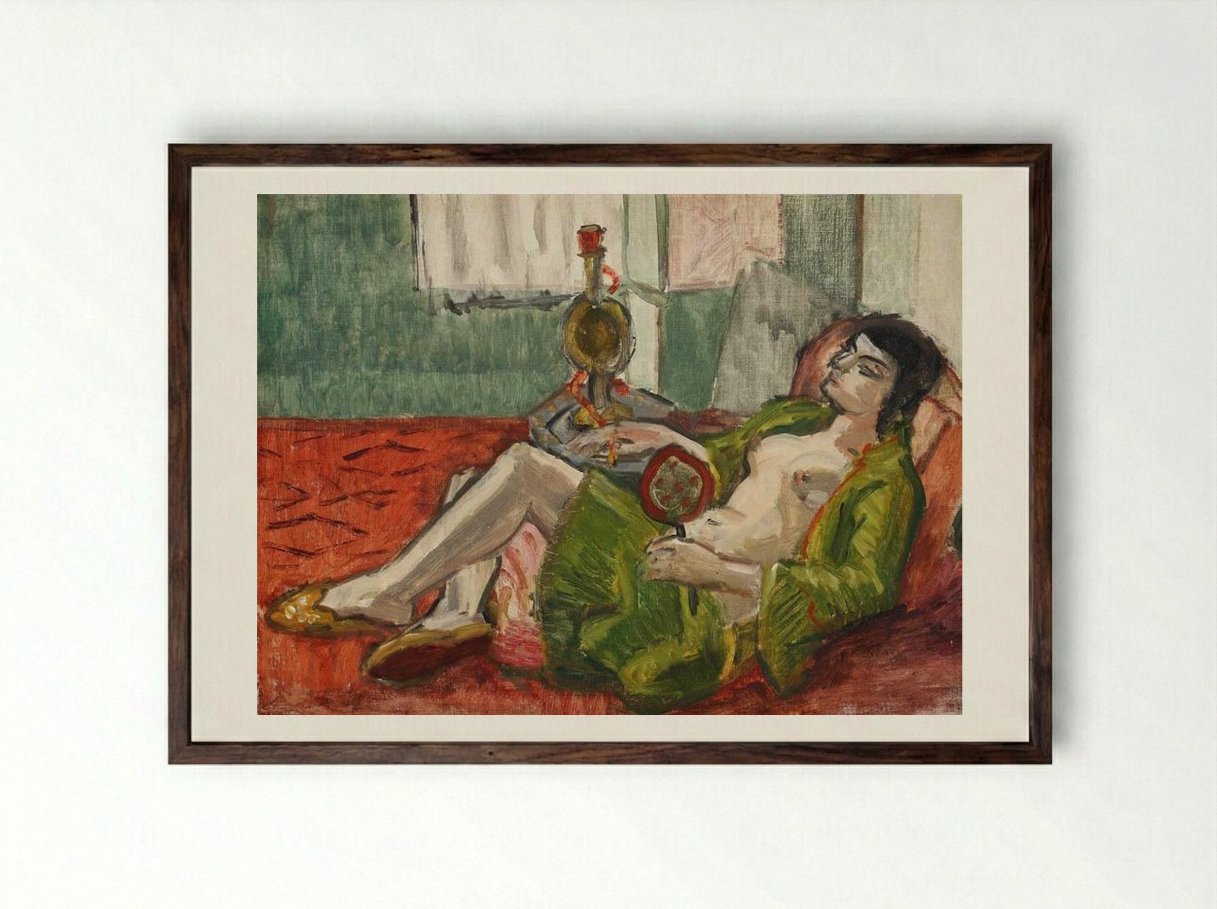 Opium Smoker - Theodor Pallady - Framed Print Dark Wood
