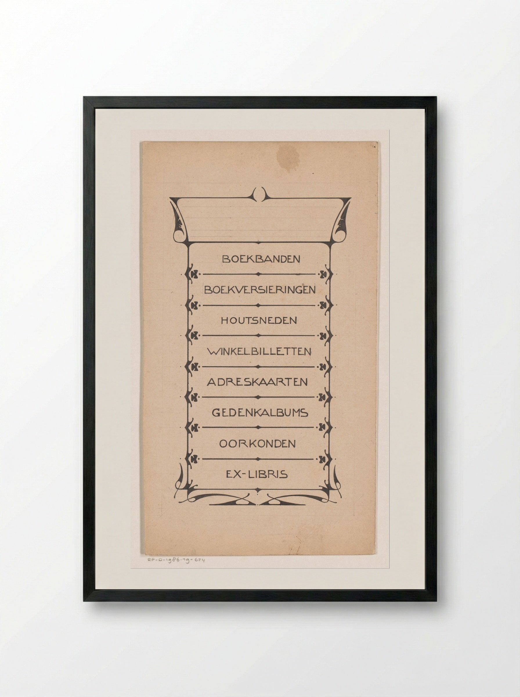Opsomming van diensten van R.W.P. de Vries Jr. in decoratief kader - Reinier Willem Petrus de Vries - Framed Print Black