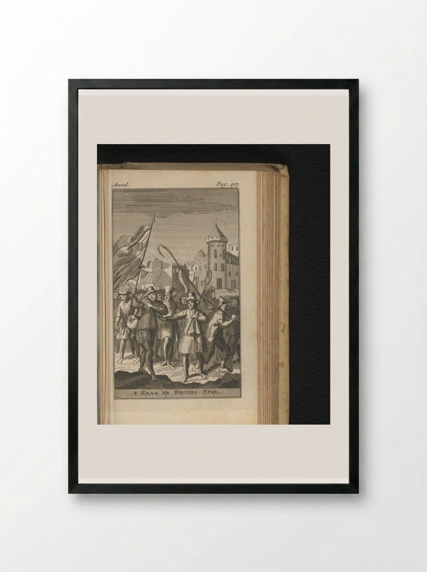 Opstand van het Kaas- en Broodvolk, 1492 - Pieter van den Berge - Framed Print Black