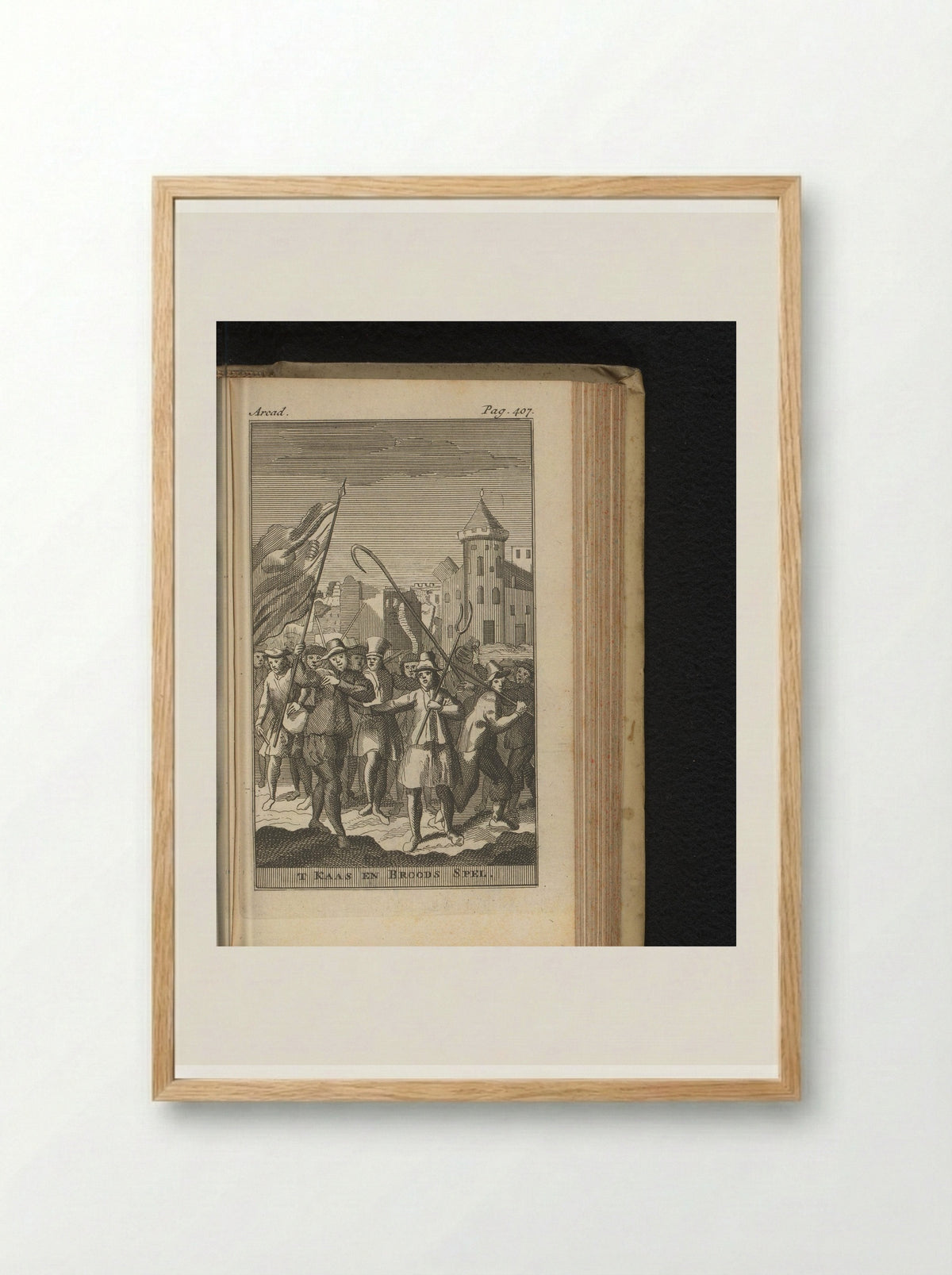 Opstand van het Kaas- en Broodvolk, 1492 - Pieter van den Berge - Framed Print Wood