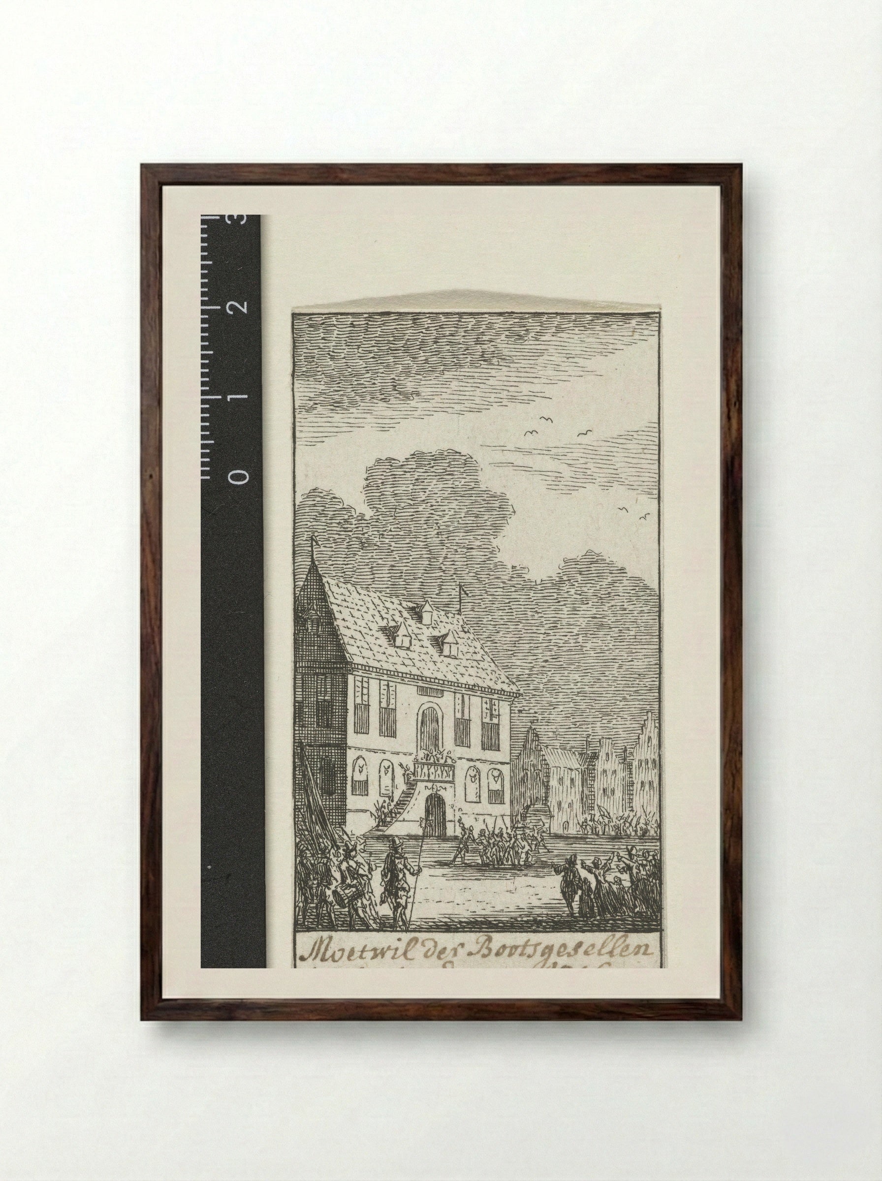 Opstandige scheepsbemanning te Amsterdam, 1629 - Simon Fokke - Framed Print Dark Wood