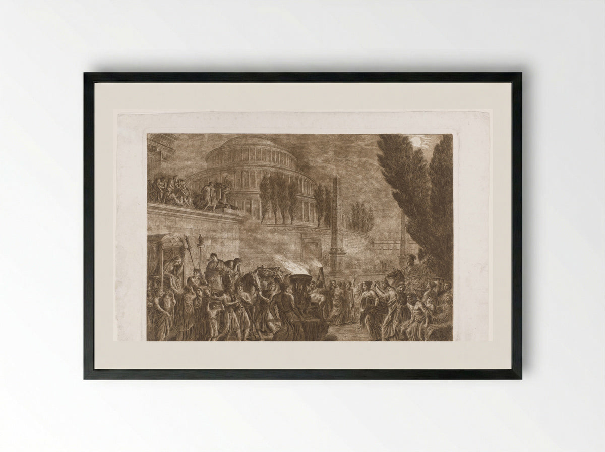 Optocht bij antieke tempel - Luigi Ademollo - Framed Print Black