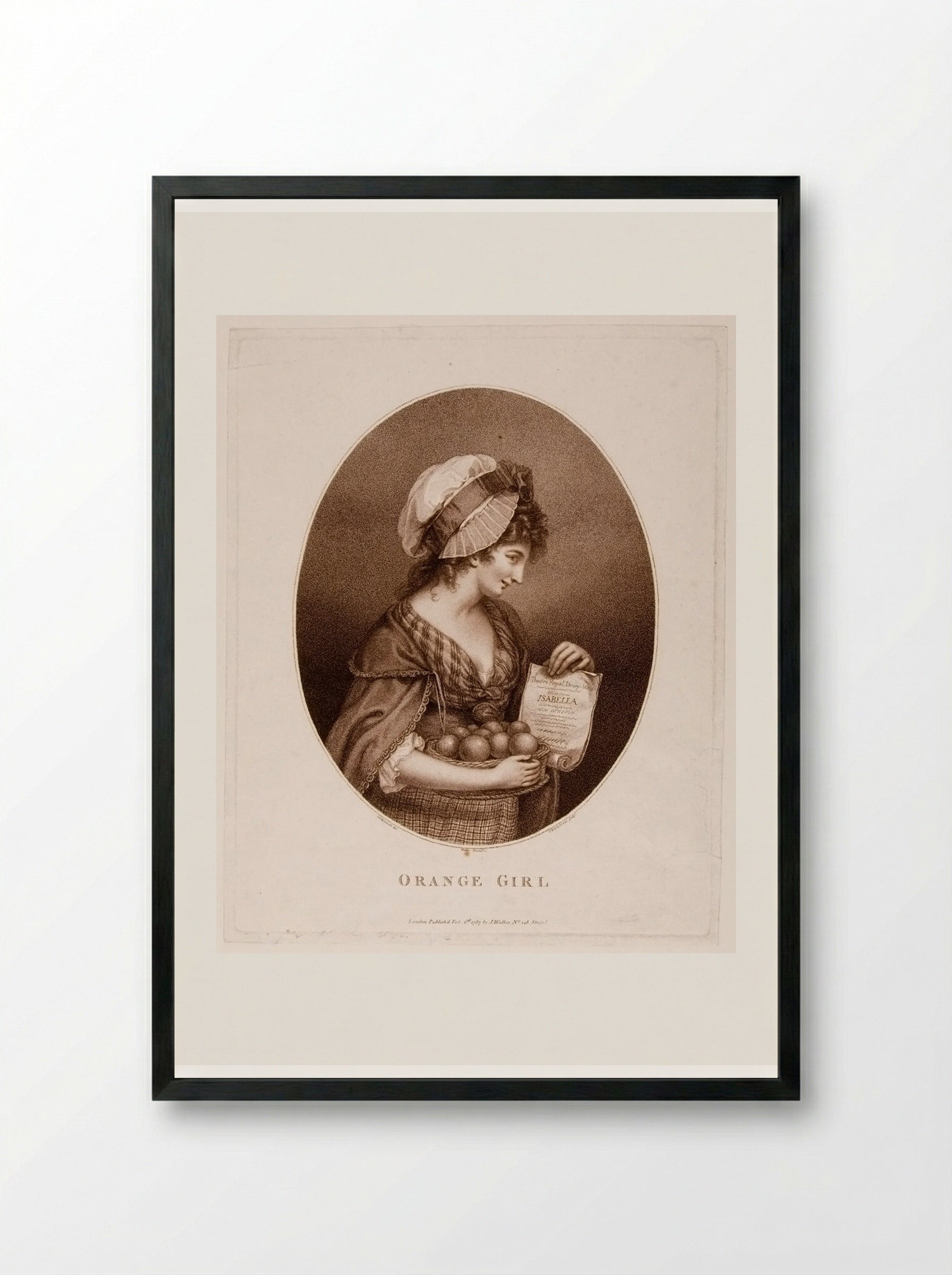 Orange Girl - Francesco Bartolozzi - Framed Print Black