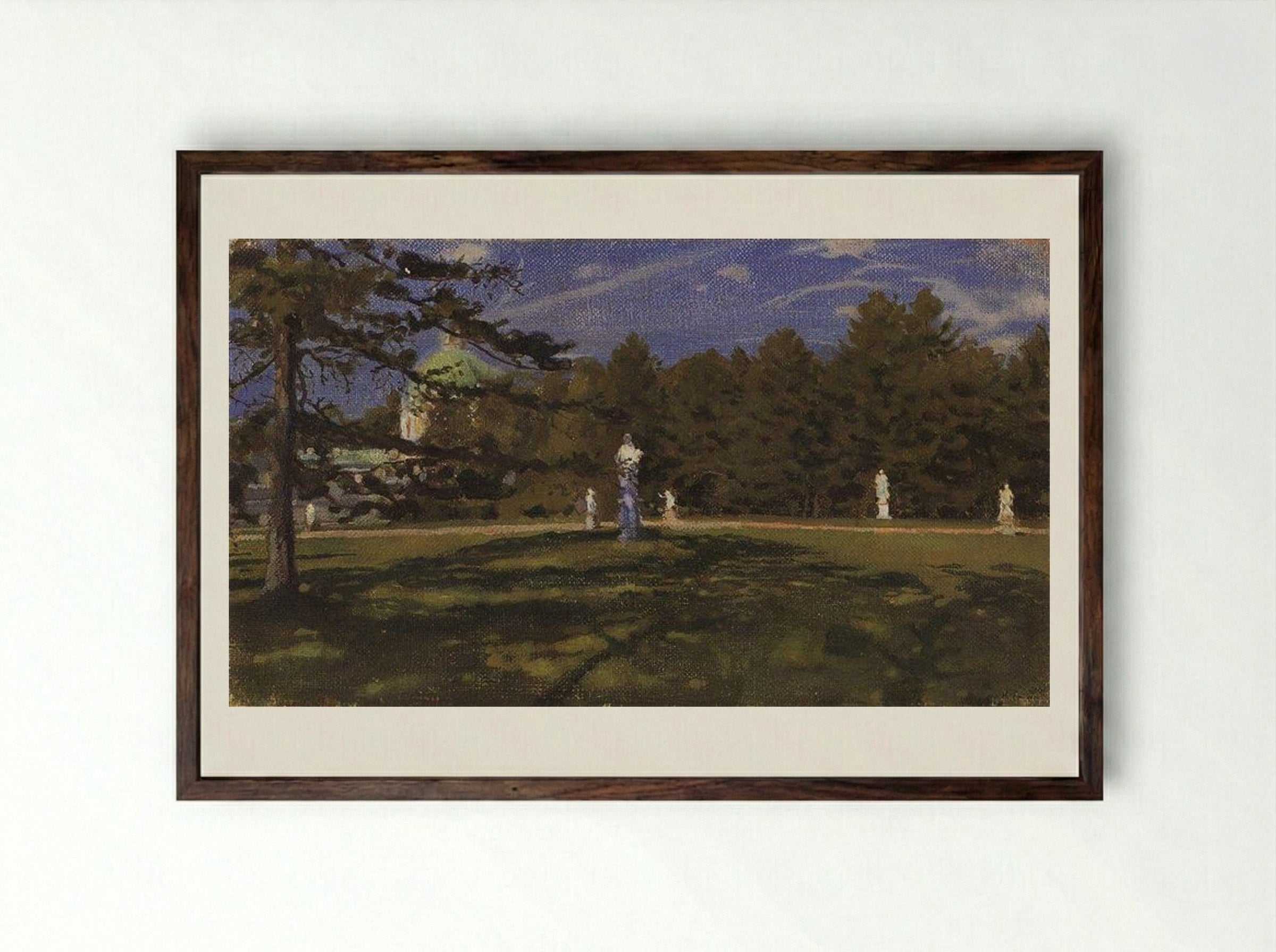 Oranienbaum - Konstantin Somov - Framed Print Dark Wood