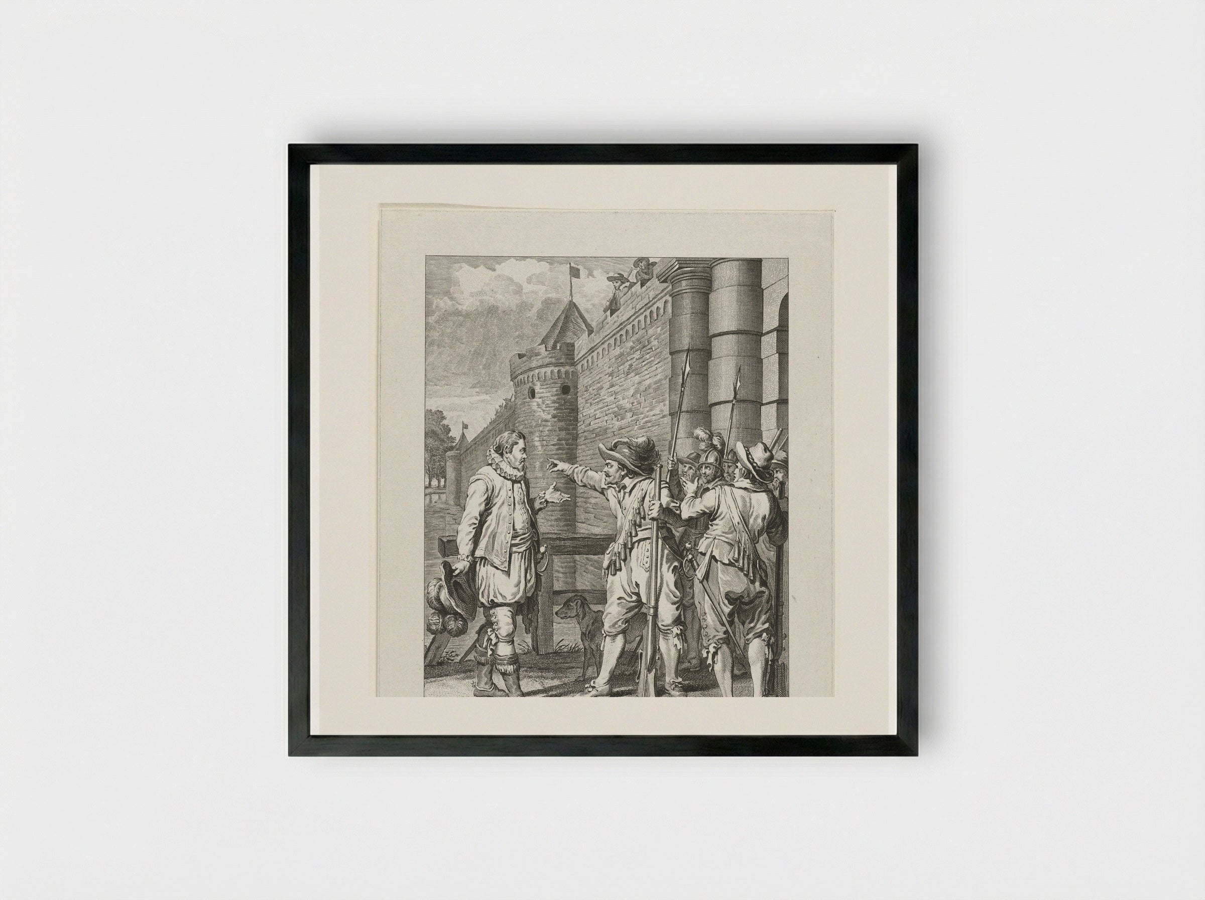 Oranje bezoekt alleen het opstandige Gent - Cornelis Brouwer - Framed Print Black