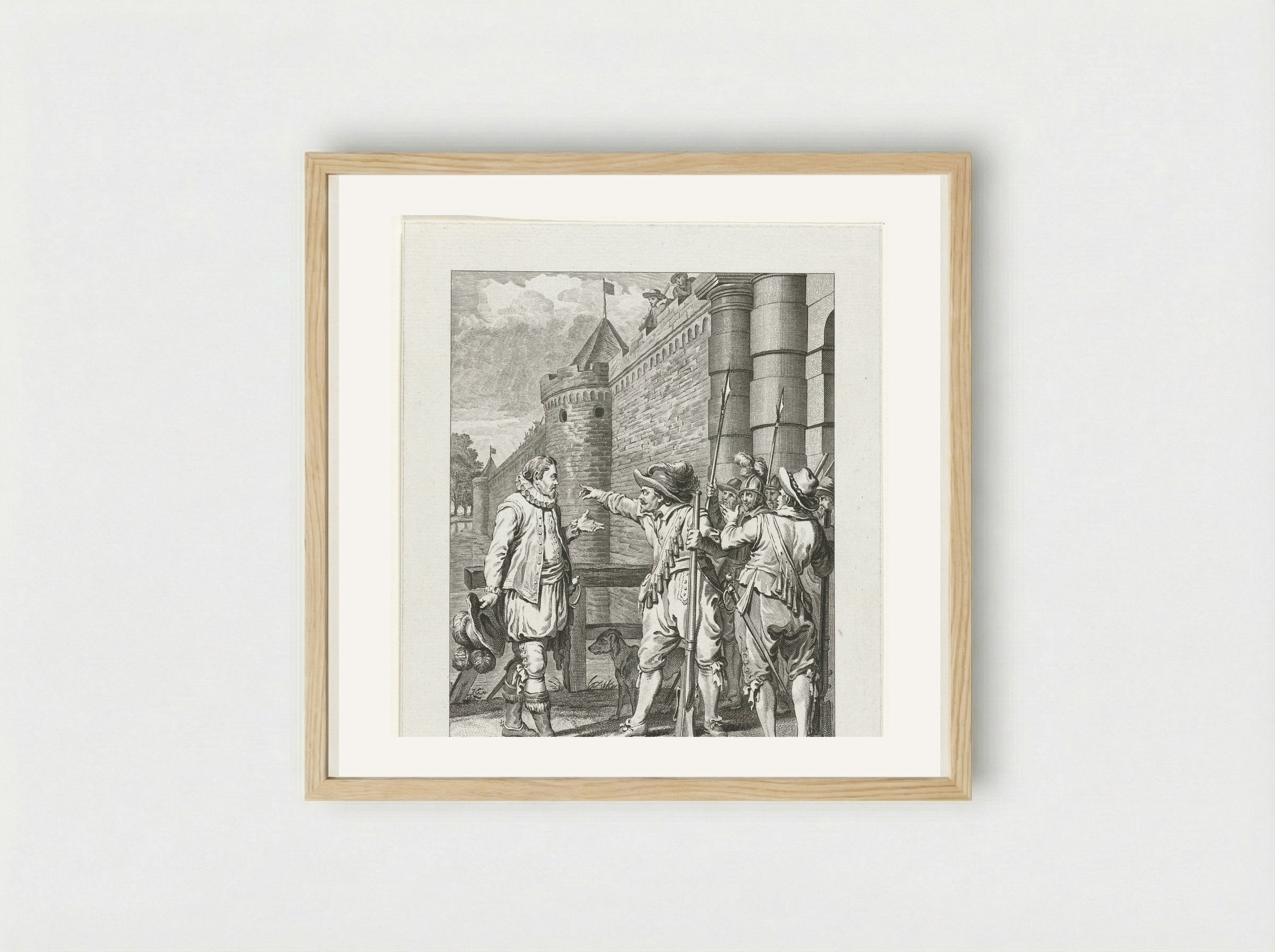 Oranje bezoekt alleen het opstandige Gent - Cornelis Brouwer - Framed Print Wood