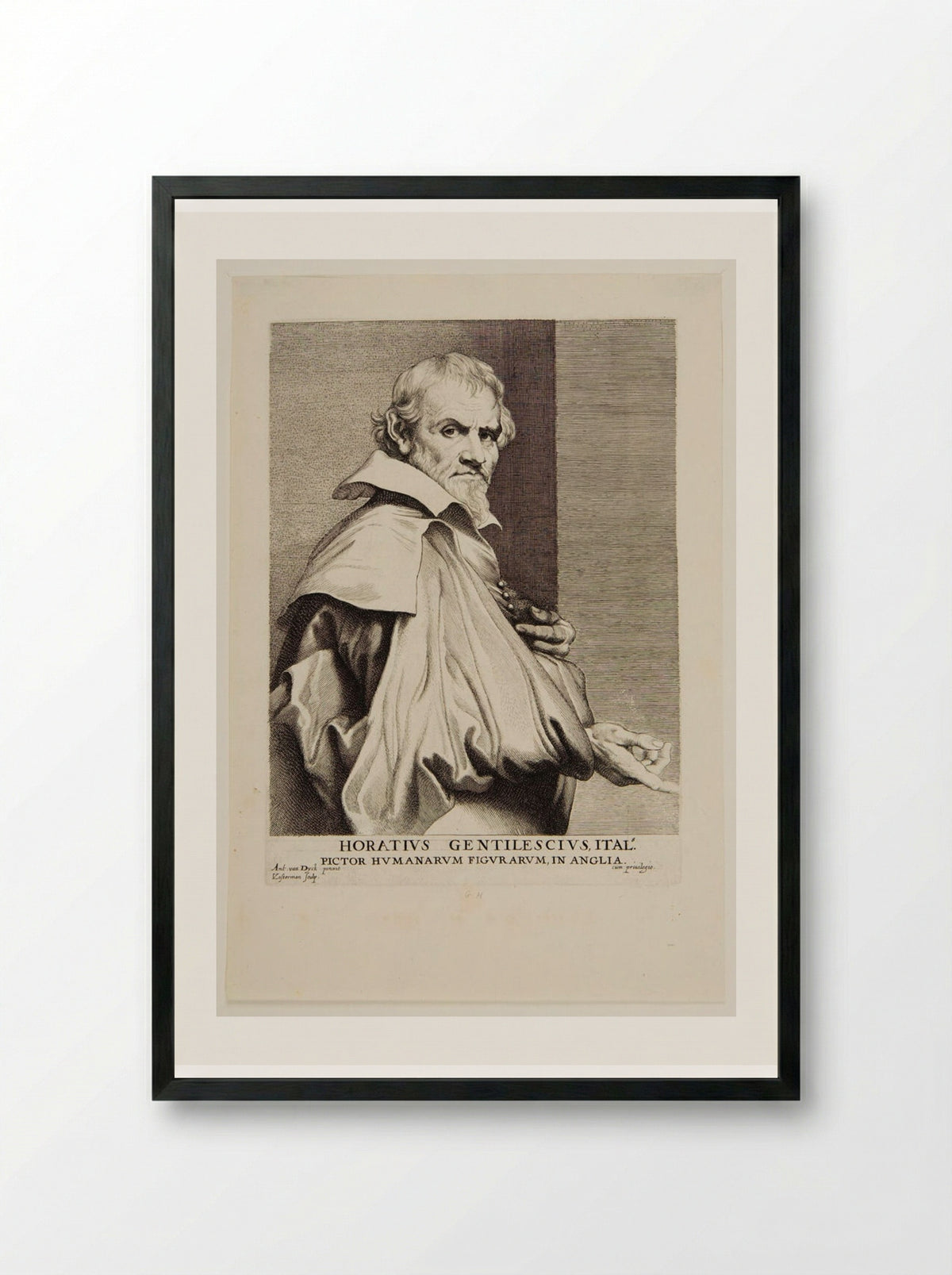 Orazio Gentileschi - Lucas Vorsterman I - Framed Print Black
